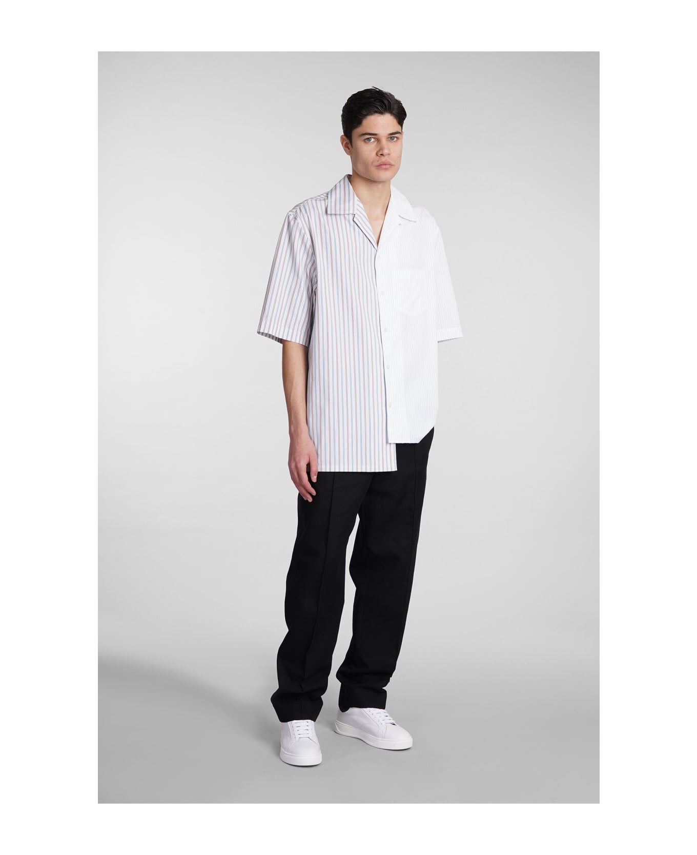 Lanvin Asymmetric Striped Shirt - CUMIN