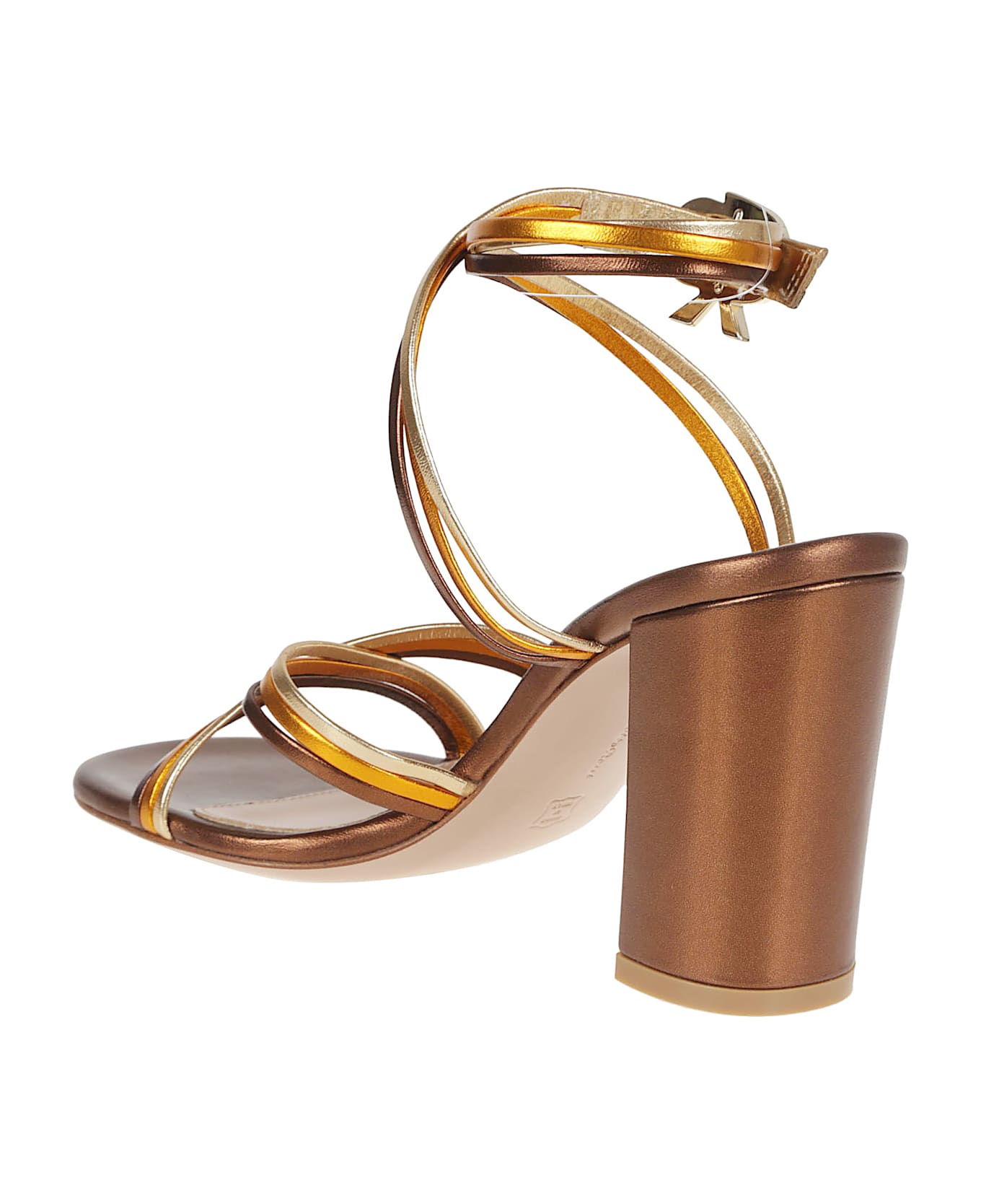 Gianvito Rossi Nappa Silk Sandal - Chom Chocolate Orange Mekong