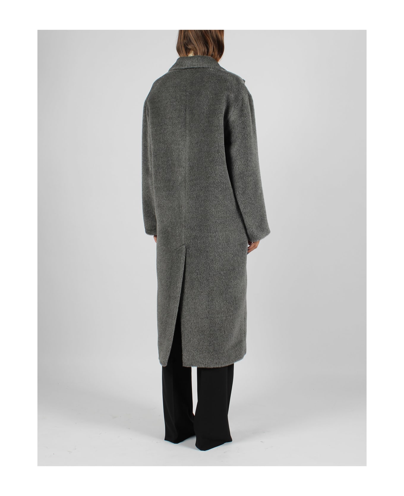 Tagliatore Alpaca Wool Blend Double Beasted Coat - Grey