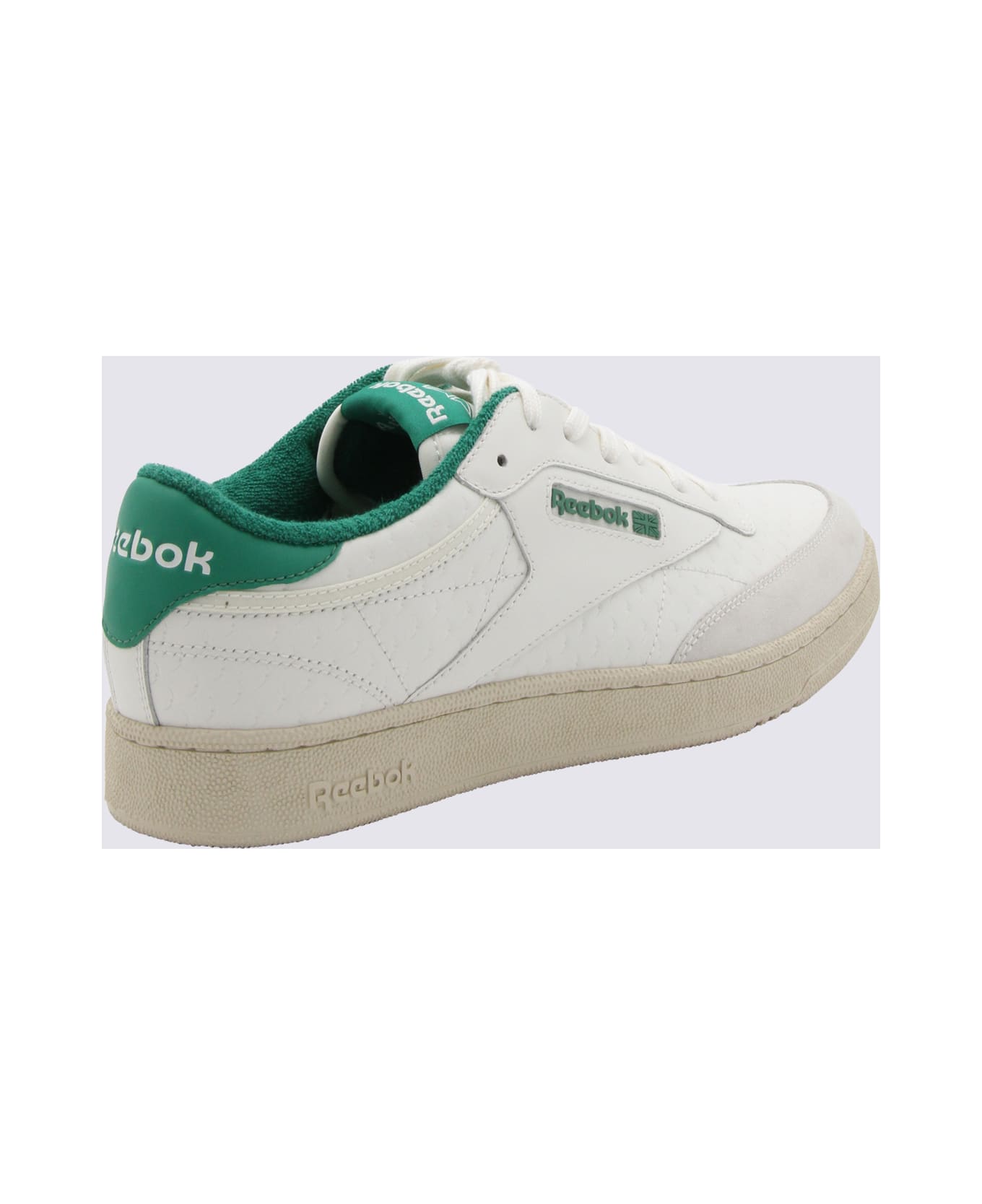 Reebok White And Green Leather Sneakers - White スニーカー