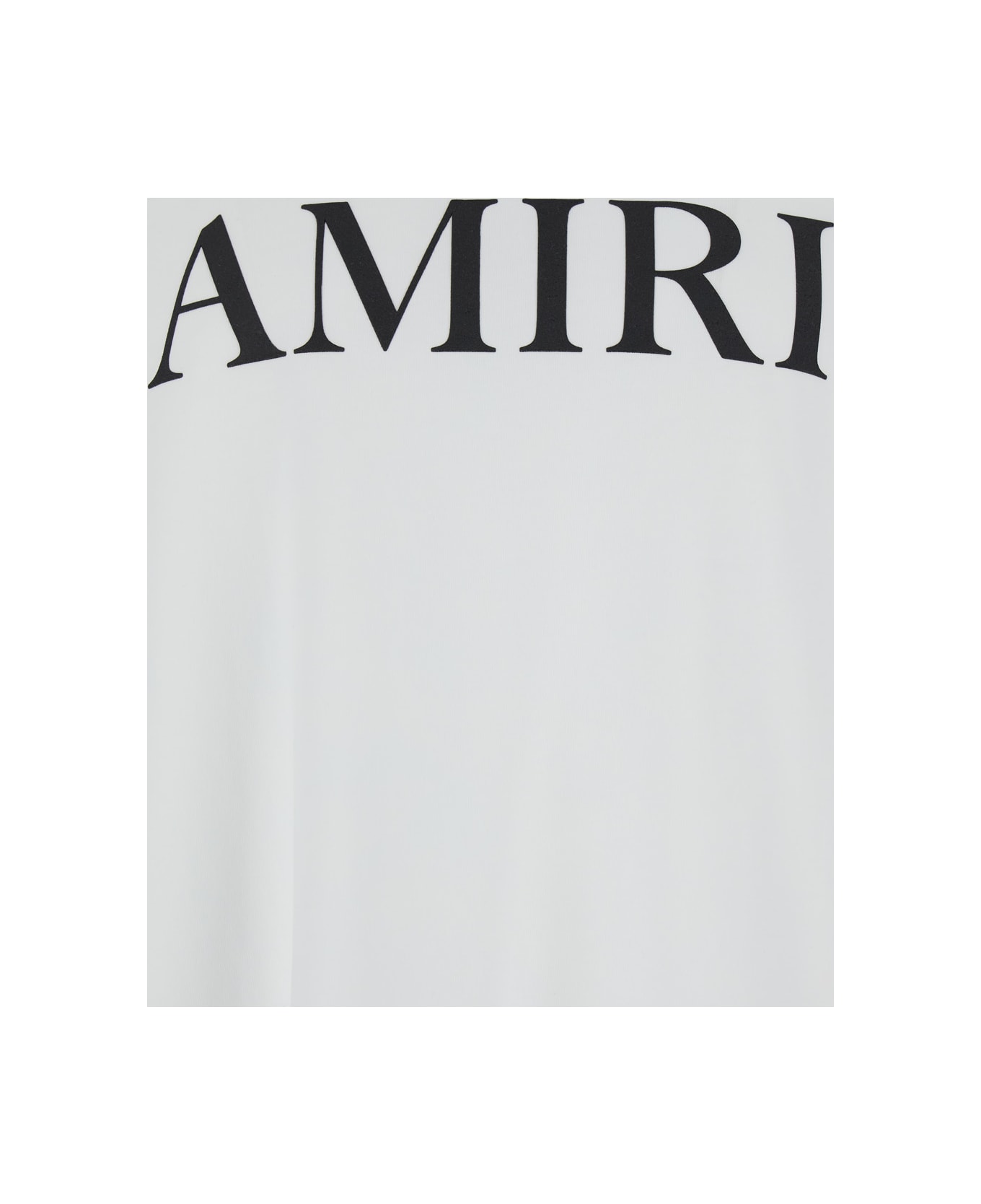 AMIRI White Crewneck T-shirt With Logo Lettering Print In Cotton Man - White