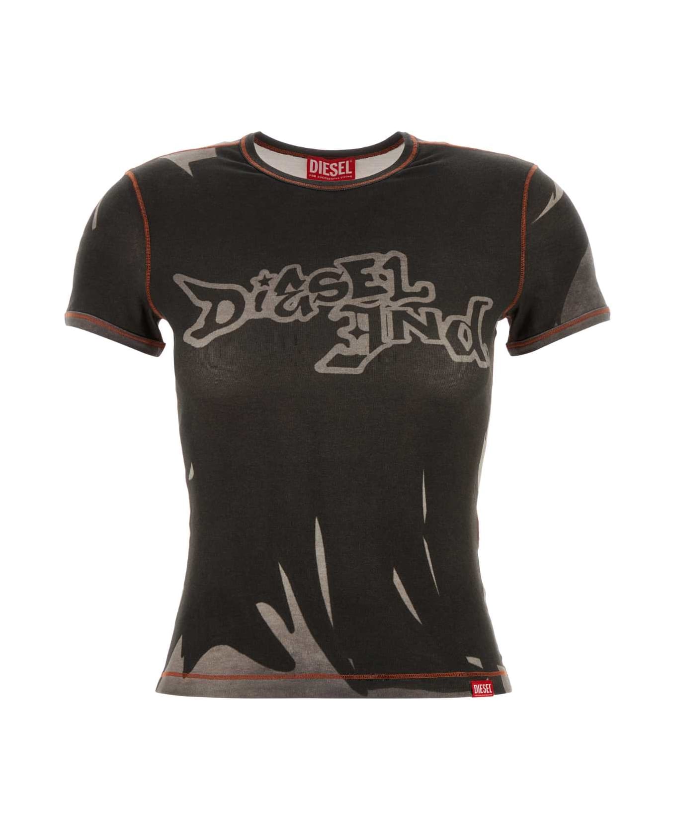 Diesel Printed Stretch Cotton T-shirt - 98BA