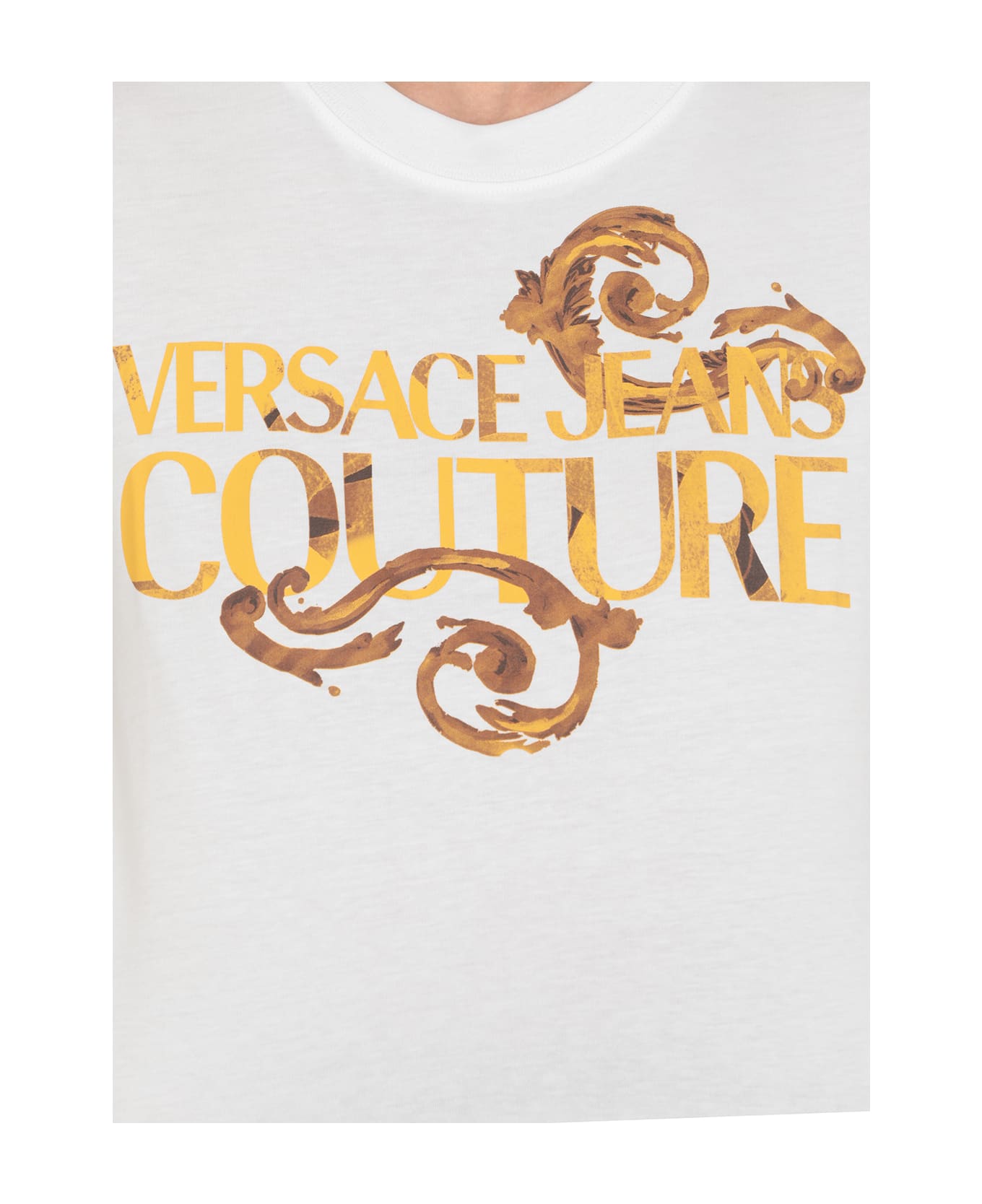 Versace Jeans Couture Logo-print Cotton T-shirt - White Tシャツ