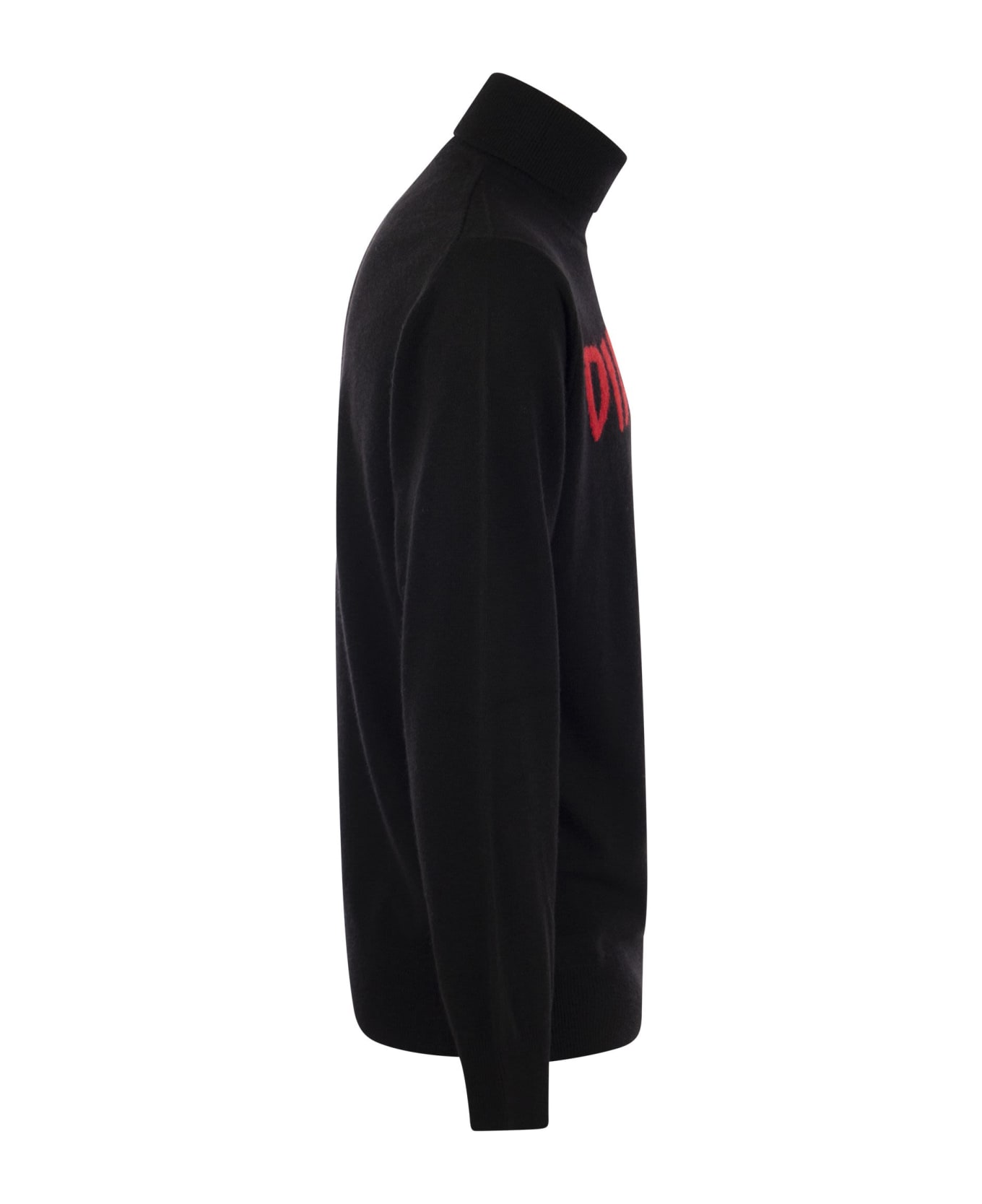 MC2 Saint Barth Diabolik Wool And Cashmere Blend Turtleneck Sweater - Black