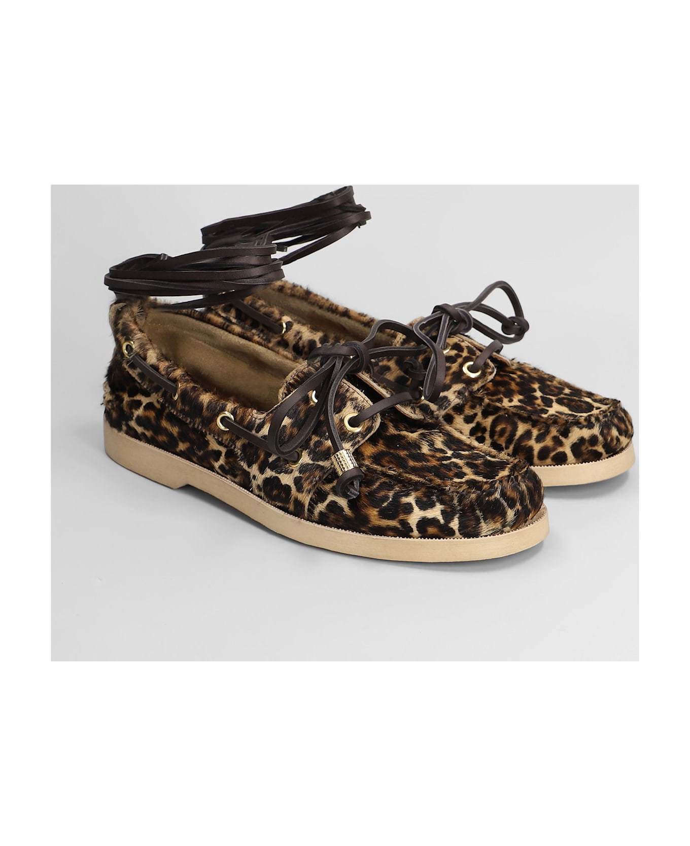 Golden Goose Boat Loafers In Animalier Pony Skin - Animalier