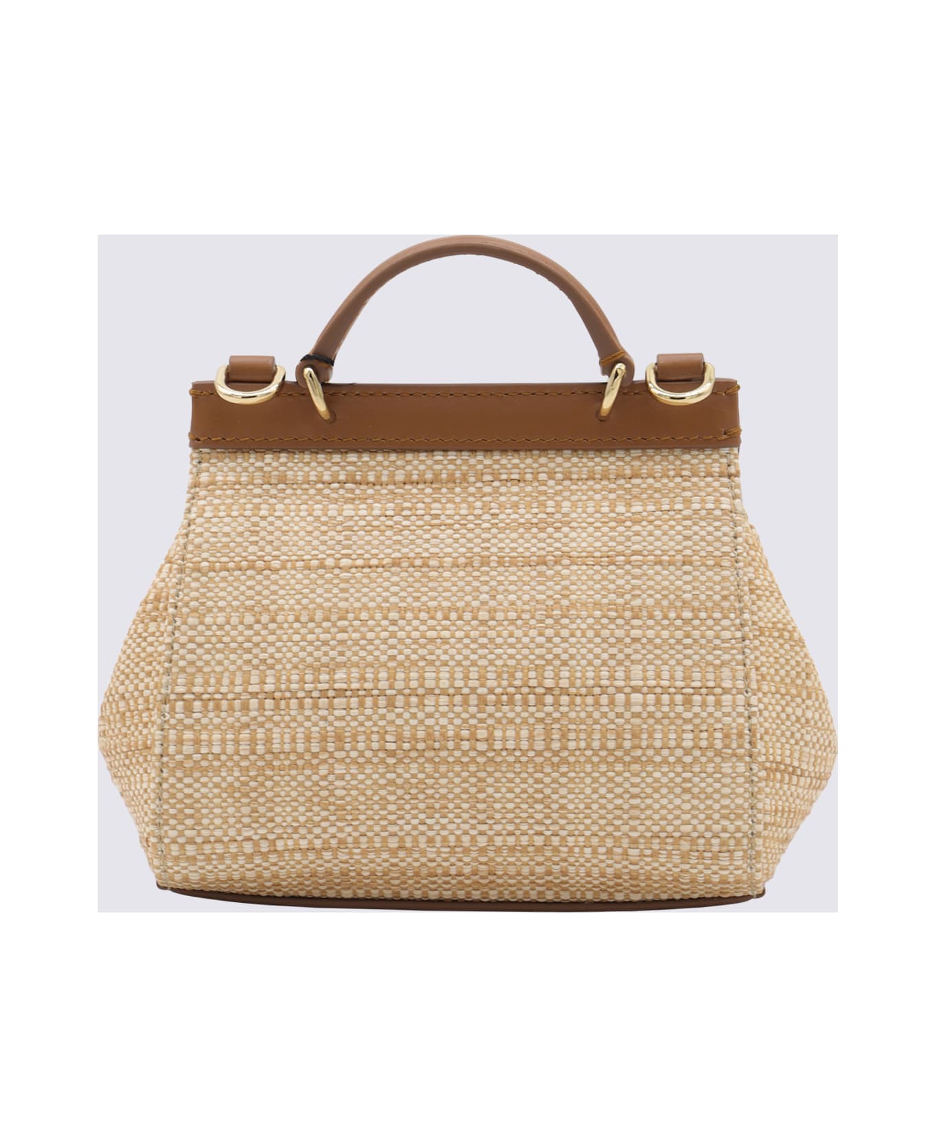 Dolce 
Gabbana Natural Rafia Sicily Top Handle Bag - CAPPUCCINO