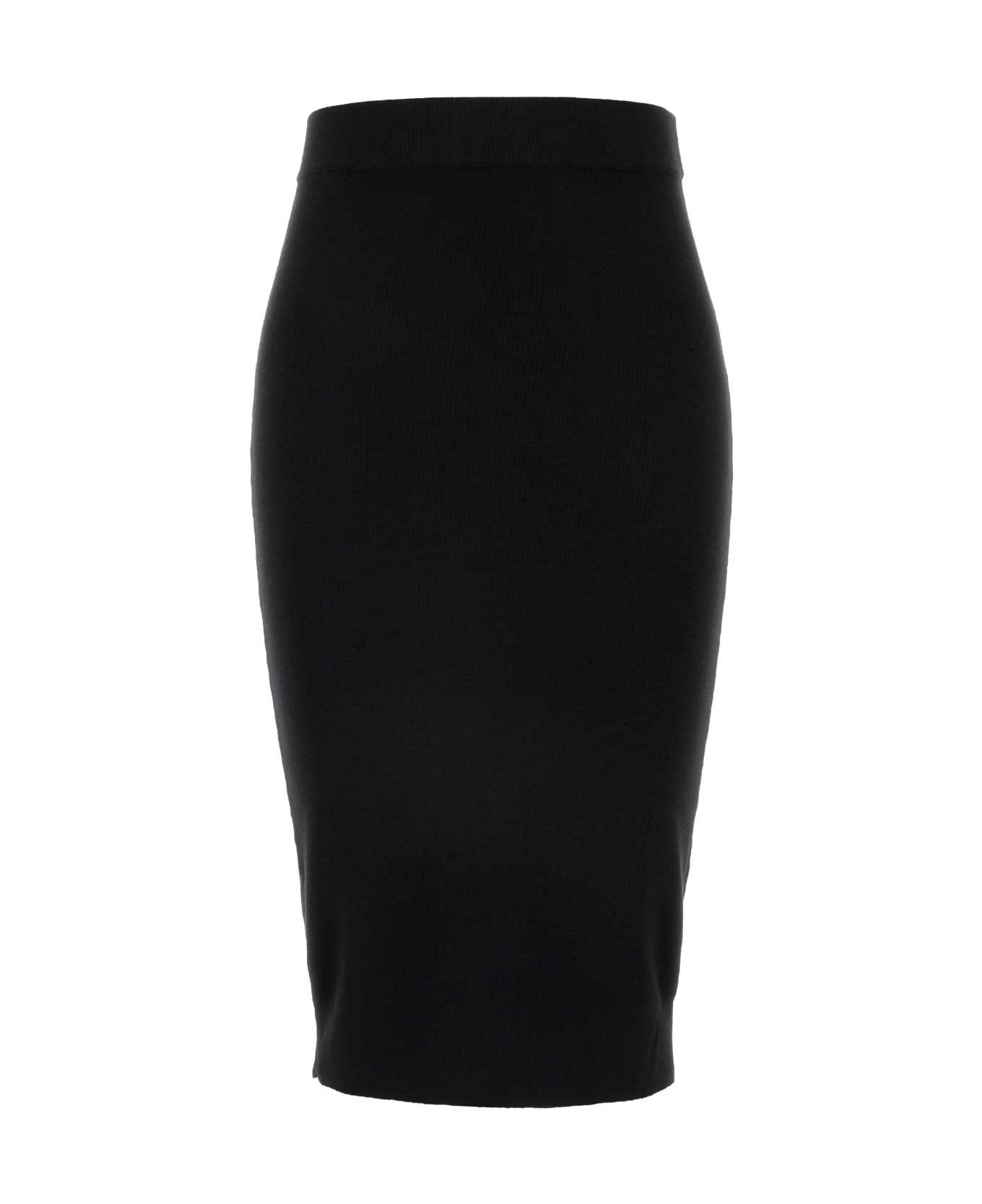 Saint Laurent Black Wool Skirt - NOIR