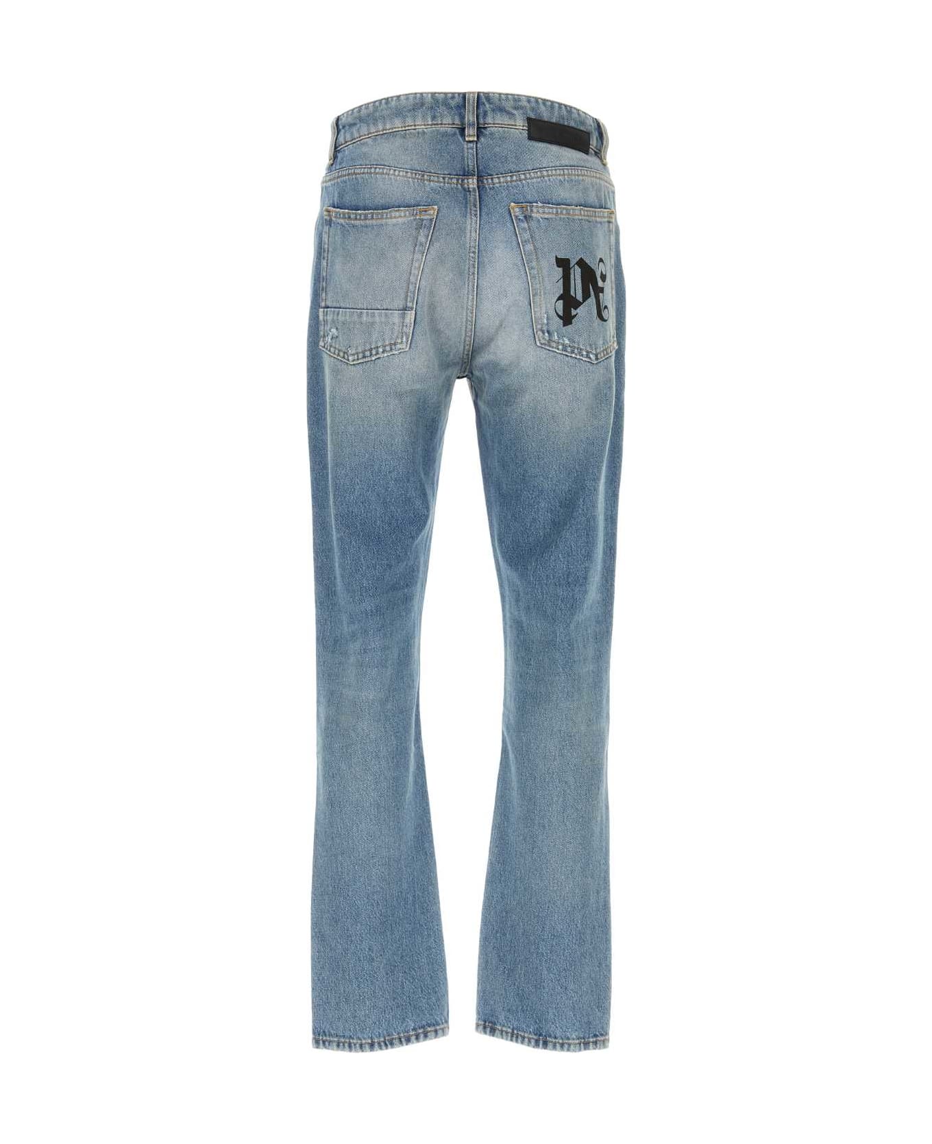 Palm Angels Denim Jeans - LIGHT GREY OFF WHITE