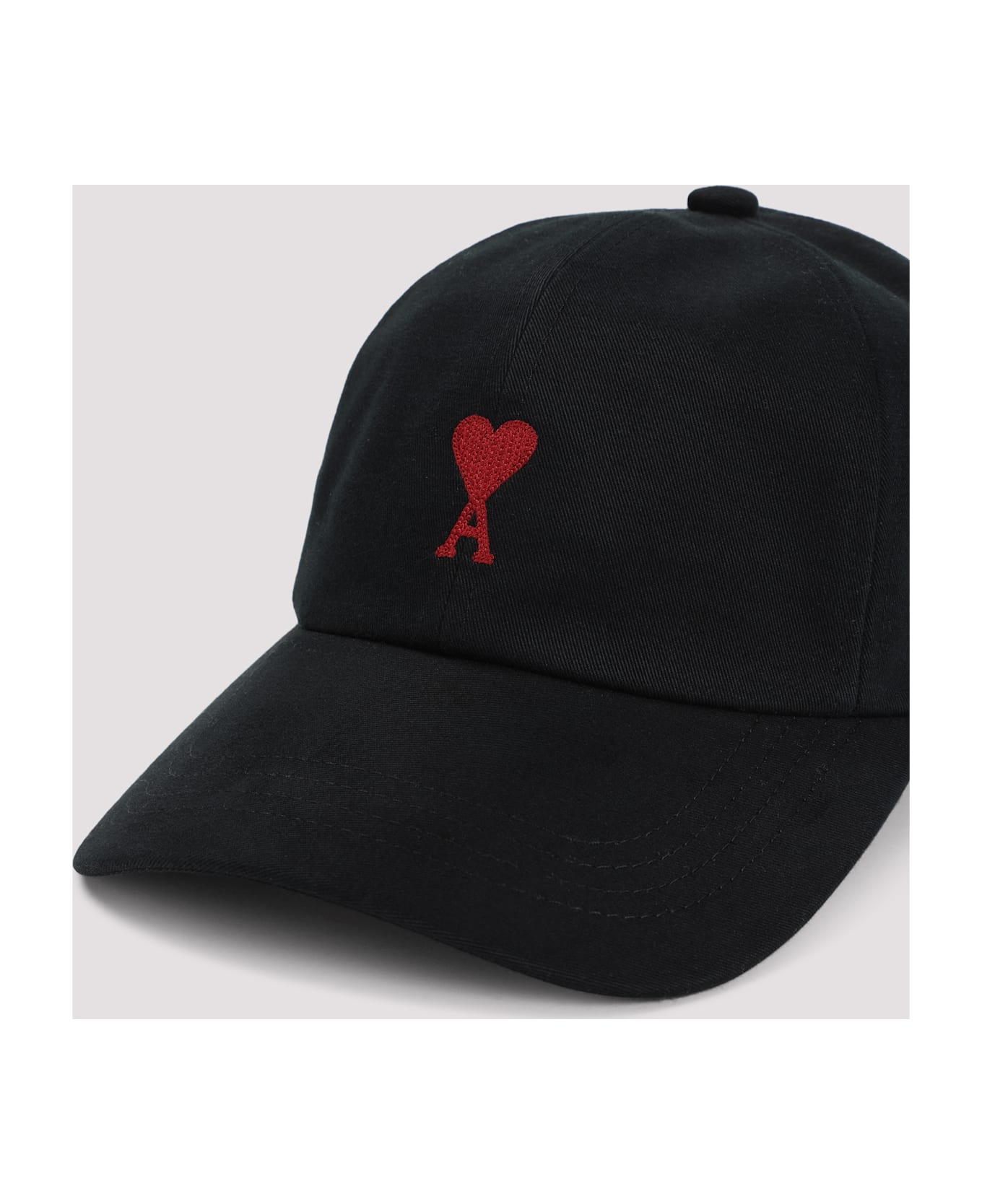 Ami Alexandre Mattiussi Red Adc Embroidery Hat - Black