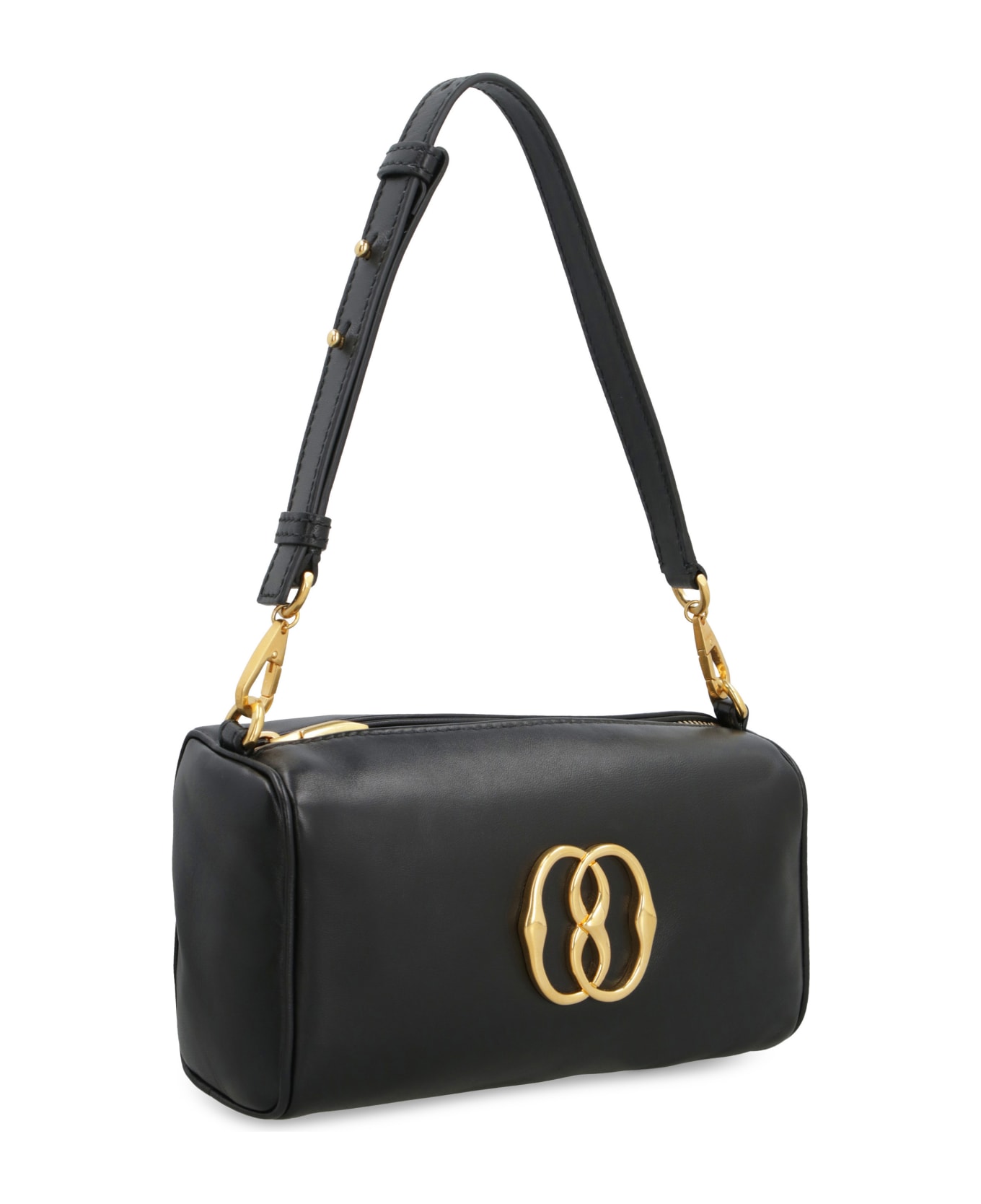 Bally Emblem Rox Leather Shoulder Bag - Black/oro