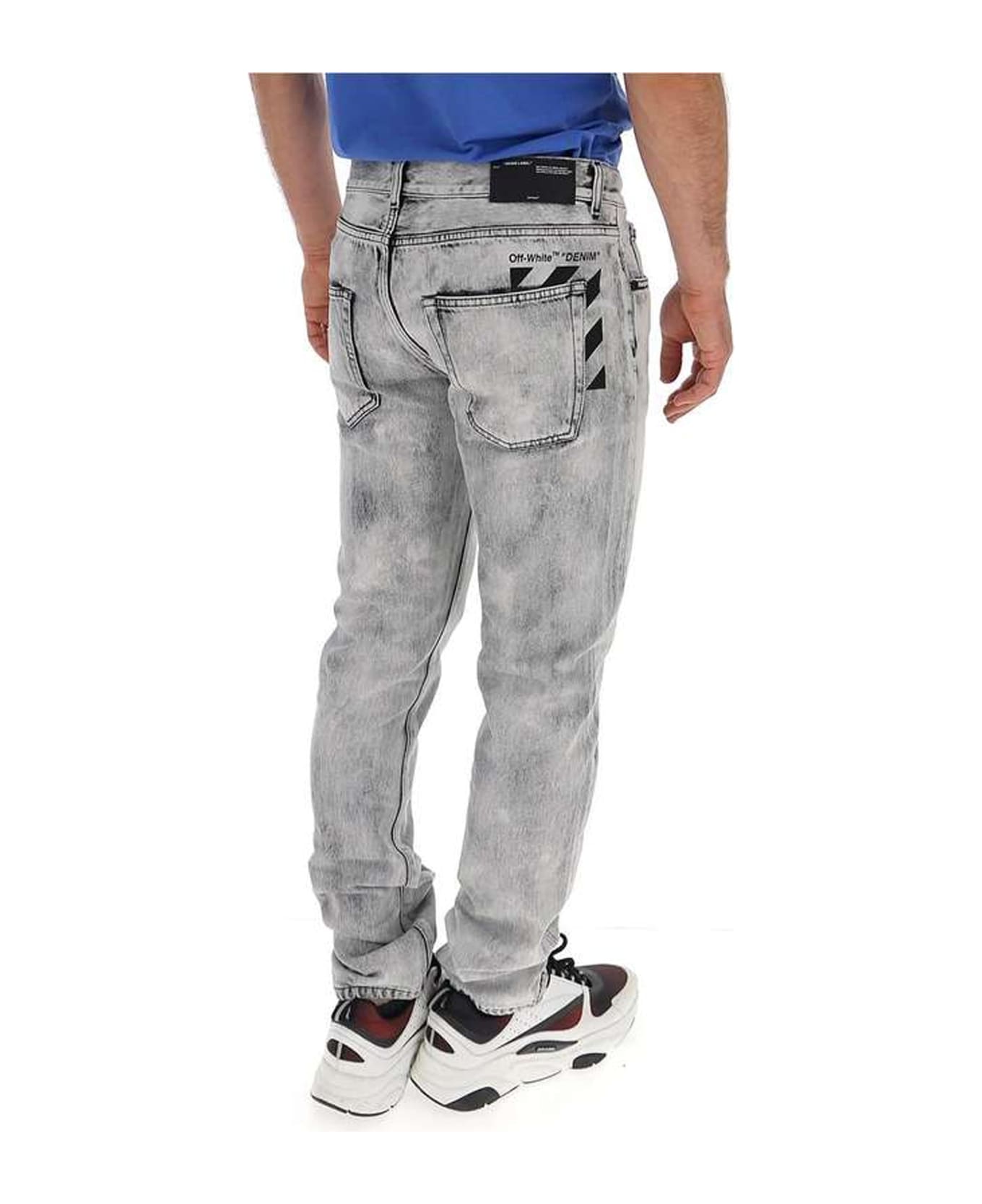 Off-White Cotton Denim Jeans - Gray