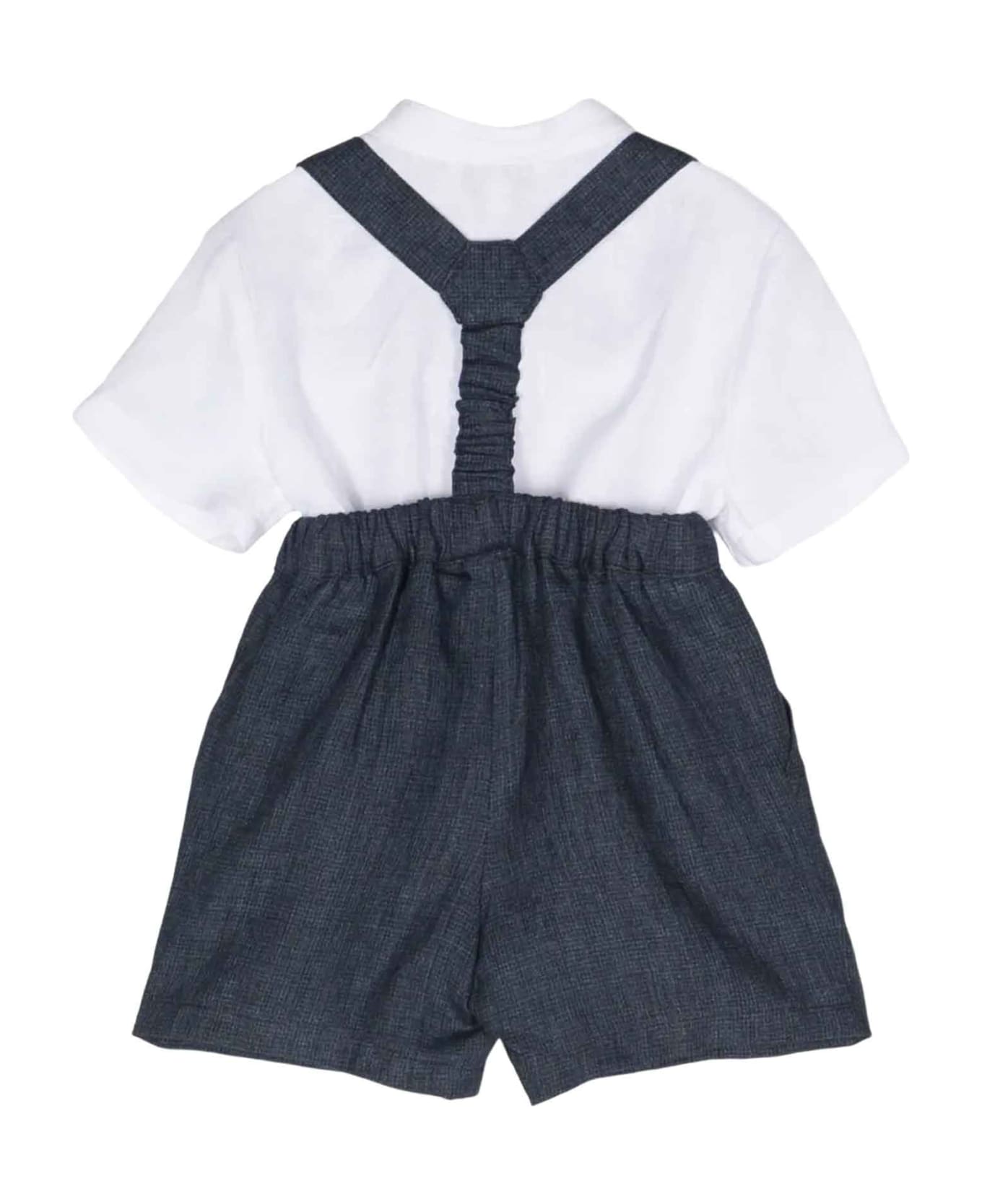 Emporio Armani Blue Shorts Set Baby Boy - Fant.Blu ボディスーツ＆セットアップ