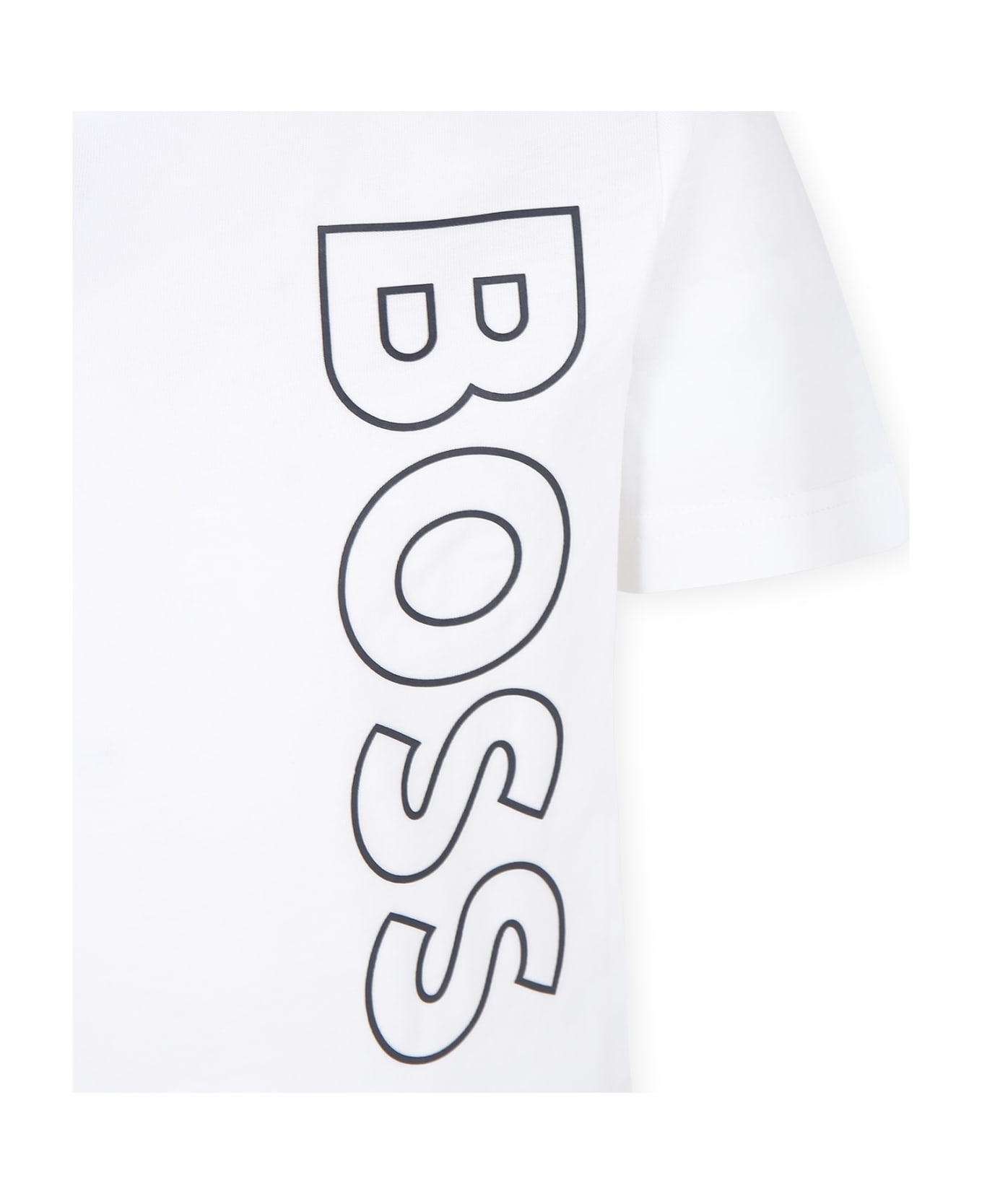Hugo Boss White T-shirt For Boy With Logo - Bianco