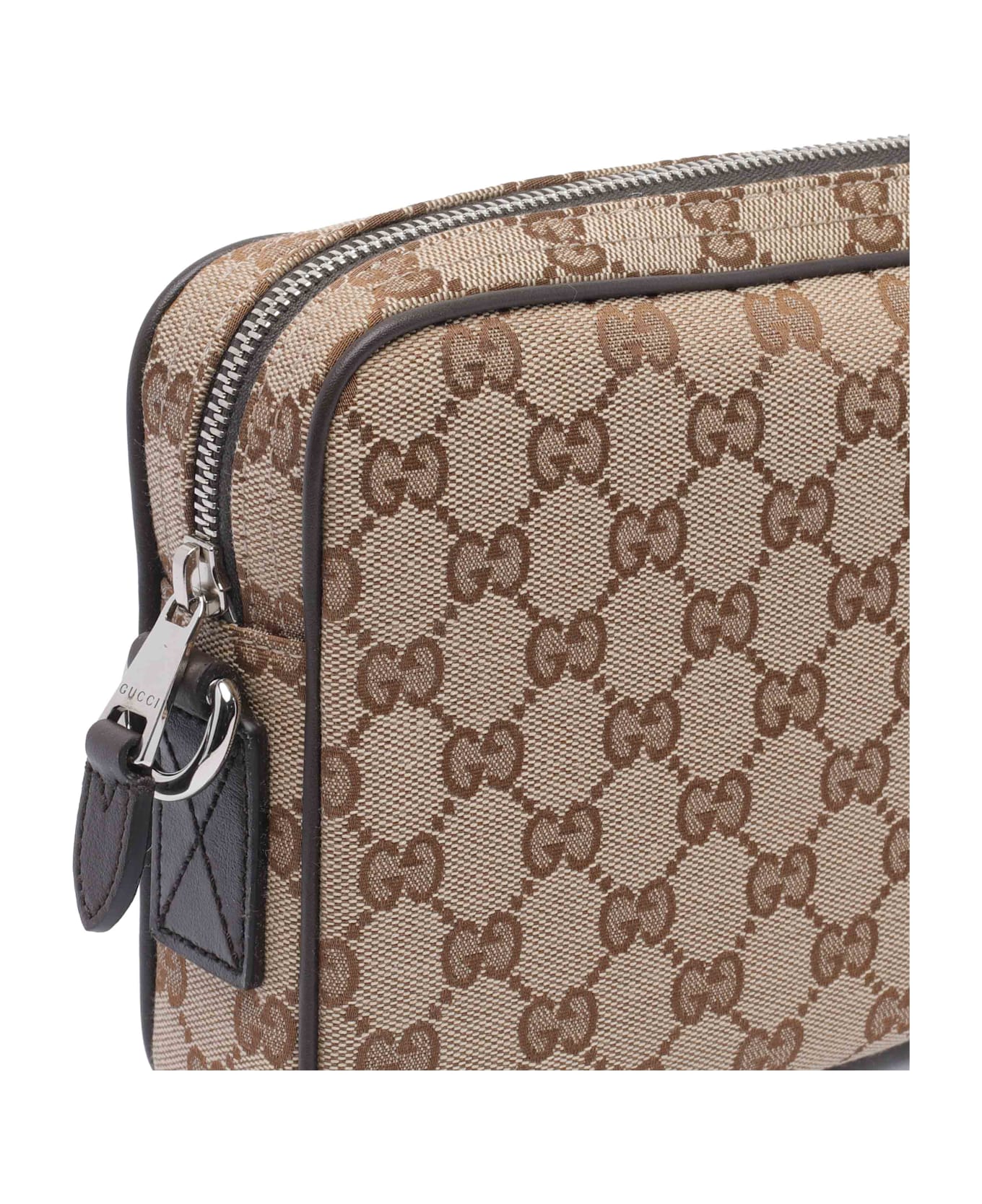 Gucci Small Gg Canvas Crossbody Bag - Brown