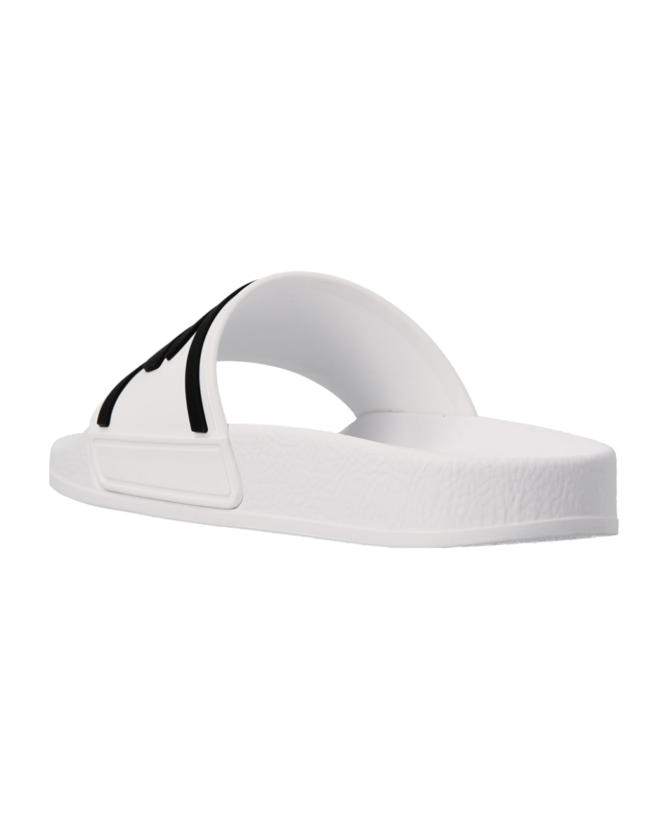 Dolce & Gabbana Logo Slides - White/Black シューズ