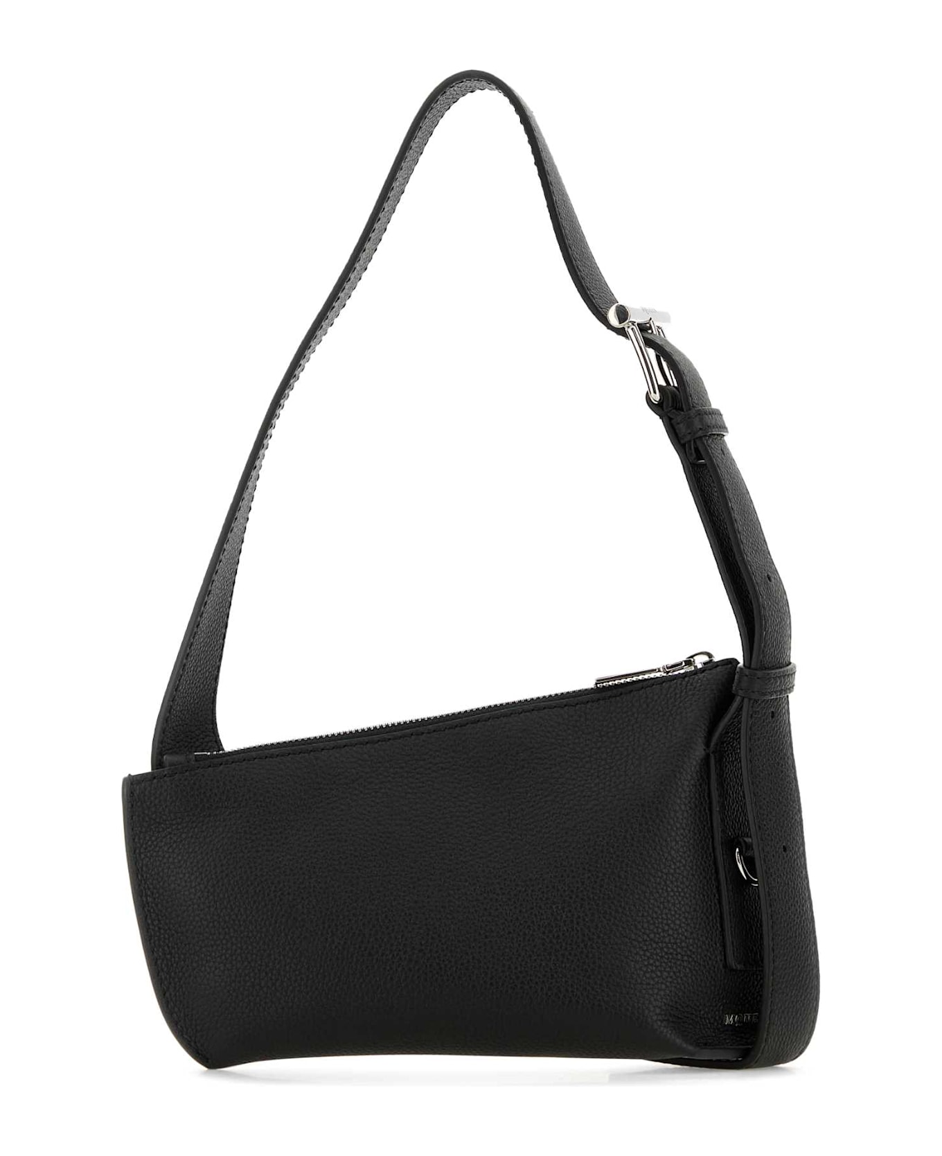 Alexander McQueen Black Leather Sling T-bar Crossbody Bag - BLACKSILVER