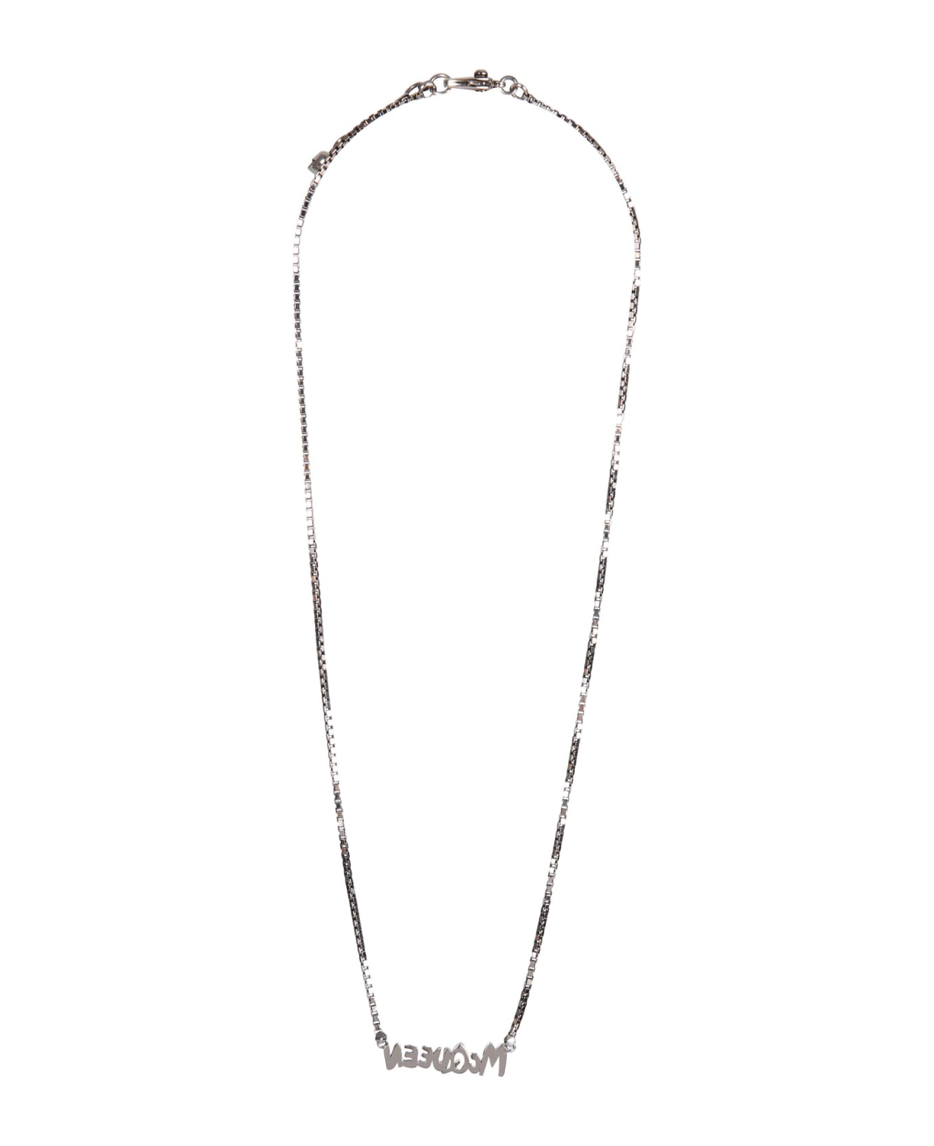Alexander McQueen Logo Charm Necklace - ARGENTO ネックレス