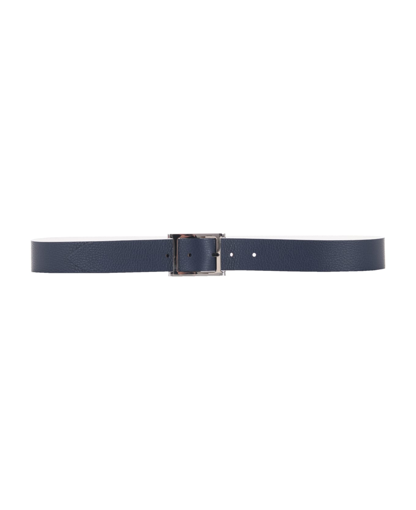 Orciani Reversible Belt - Blu scuro/bianco