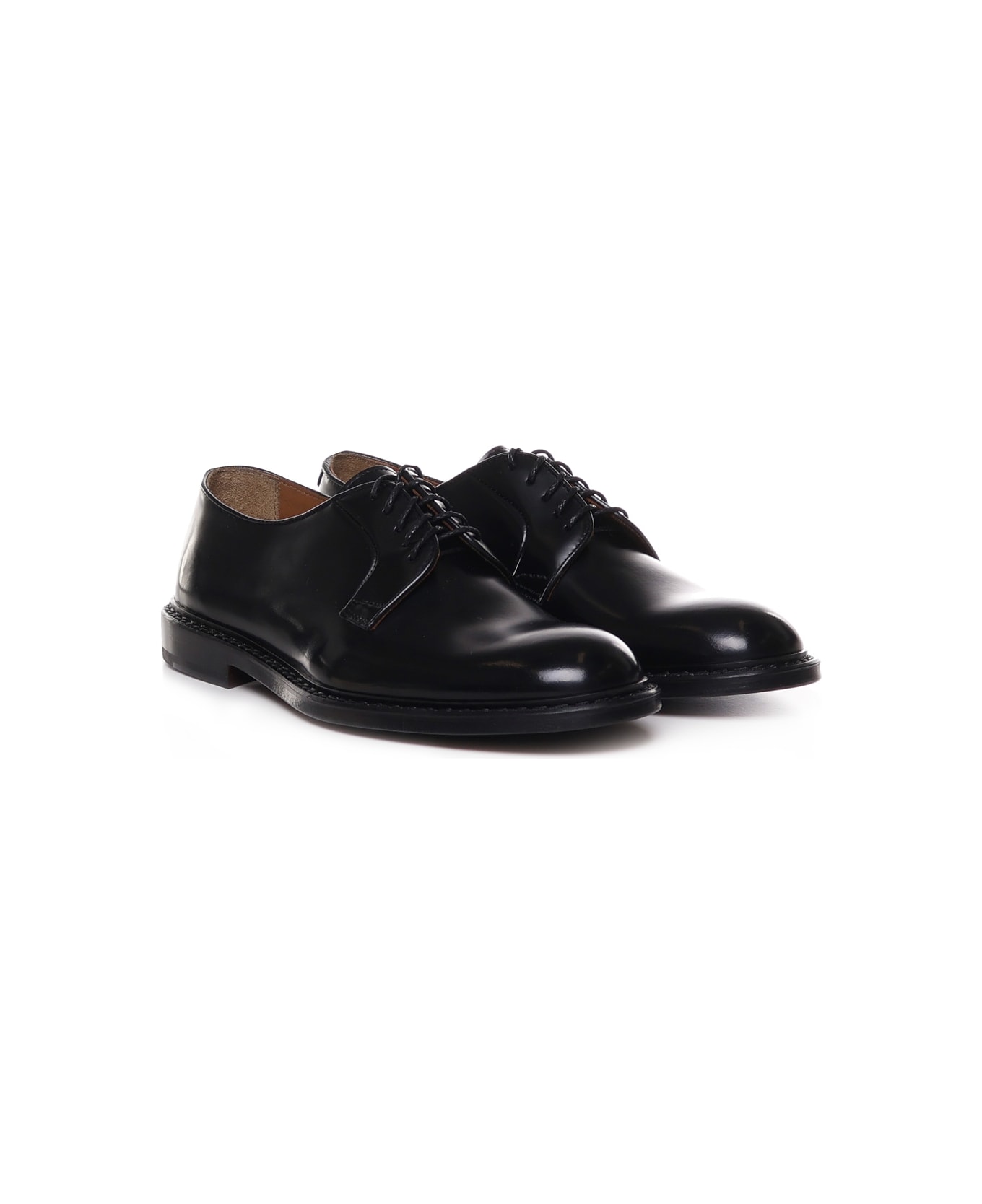 Doucal's Calfskin Derby - Black