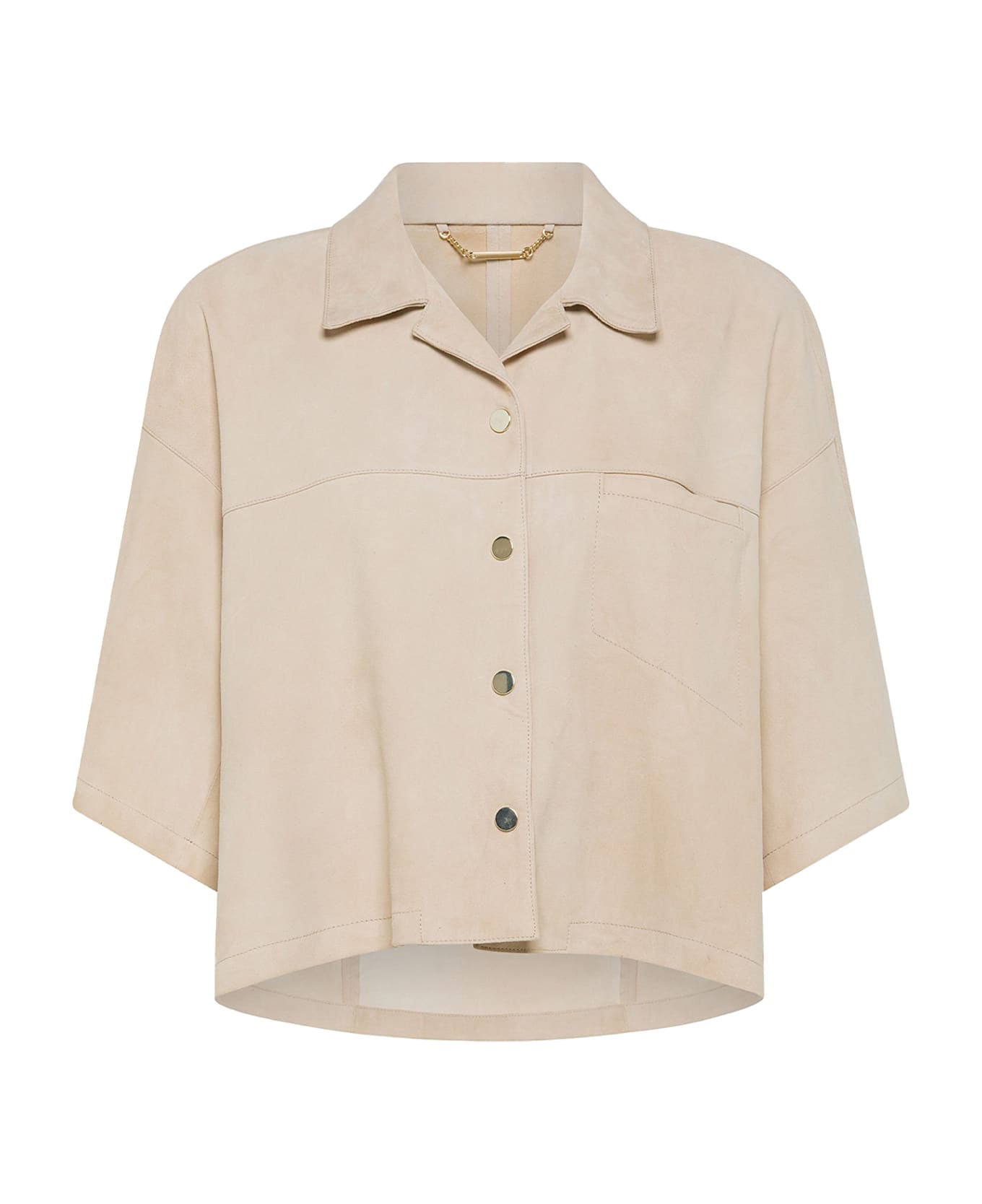Seventy Beige Cape With Buttons - BEIGE