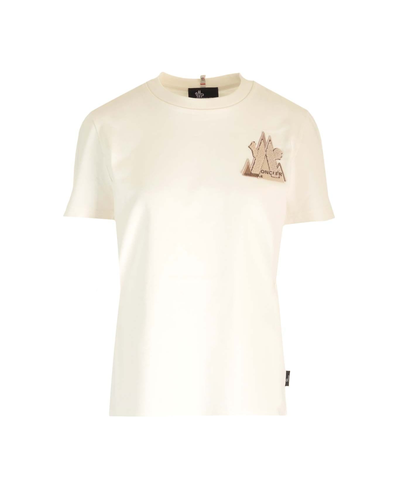 Moncler Grenoble Ivory Cotton T-shirt - 34