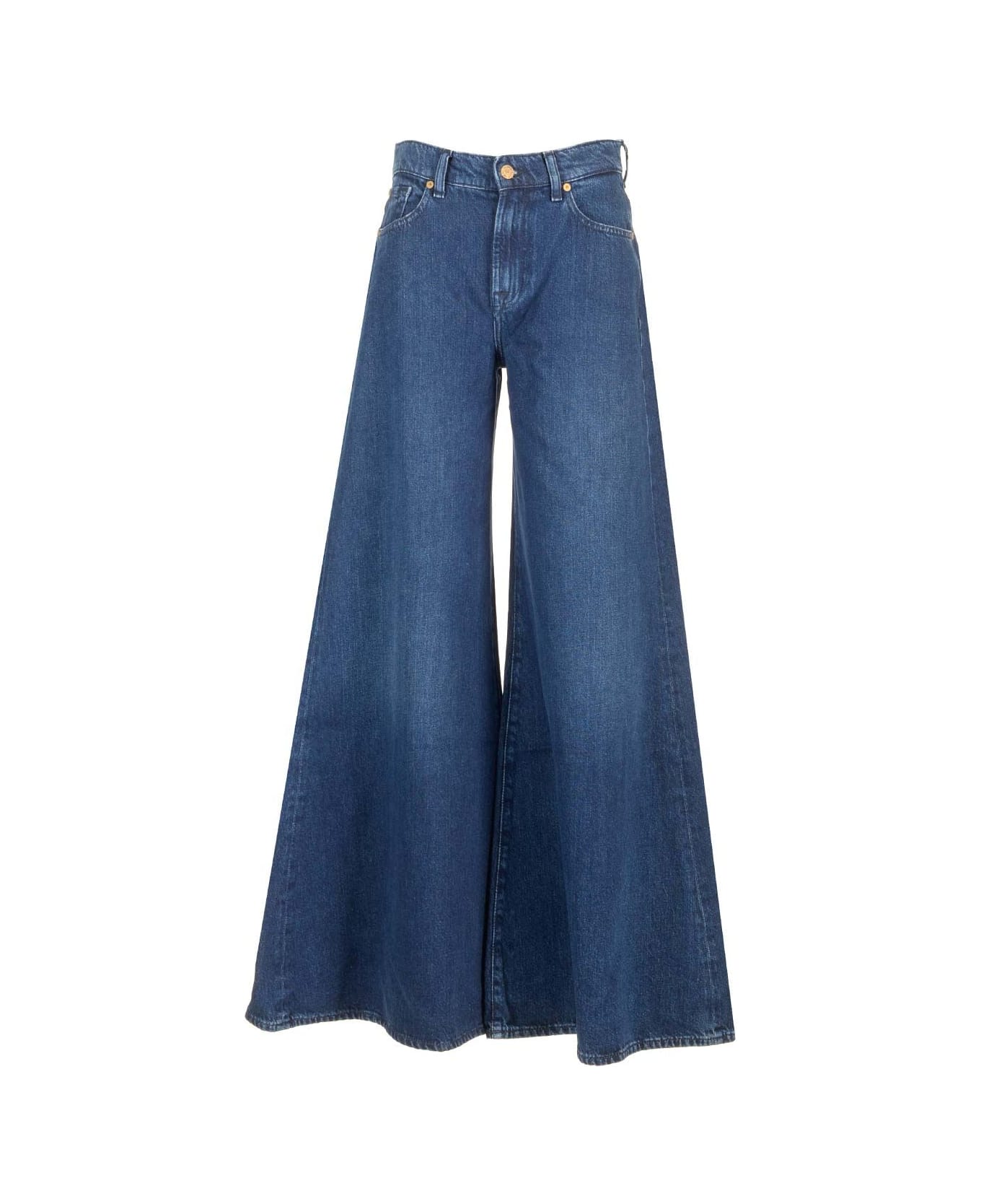 7 For All Mankind "willow Wide"palazzo Jeans - Blue