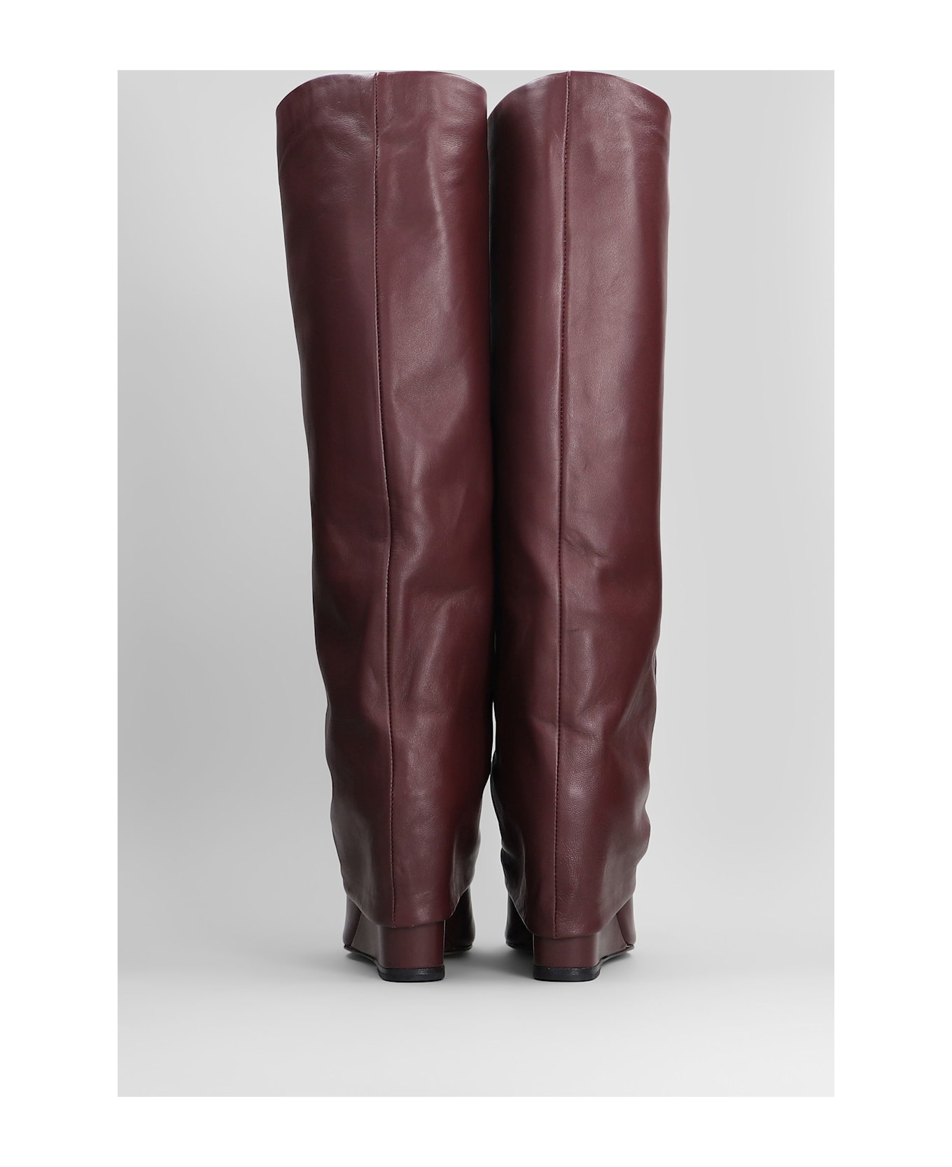 The Seller High Heels Boots In Bordeaux Leather - bordeaux