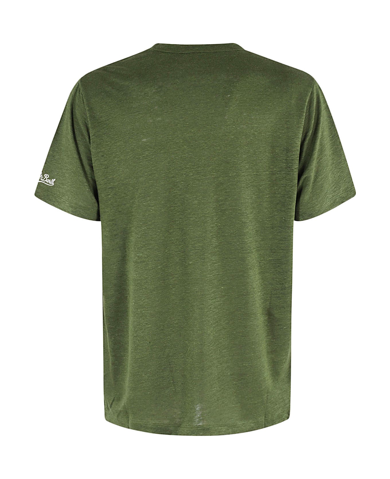 MC2 Saint Barth Linen T Shirt With Front Pocket - Military シャツ