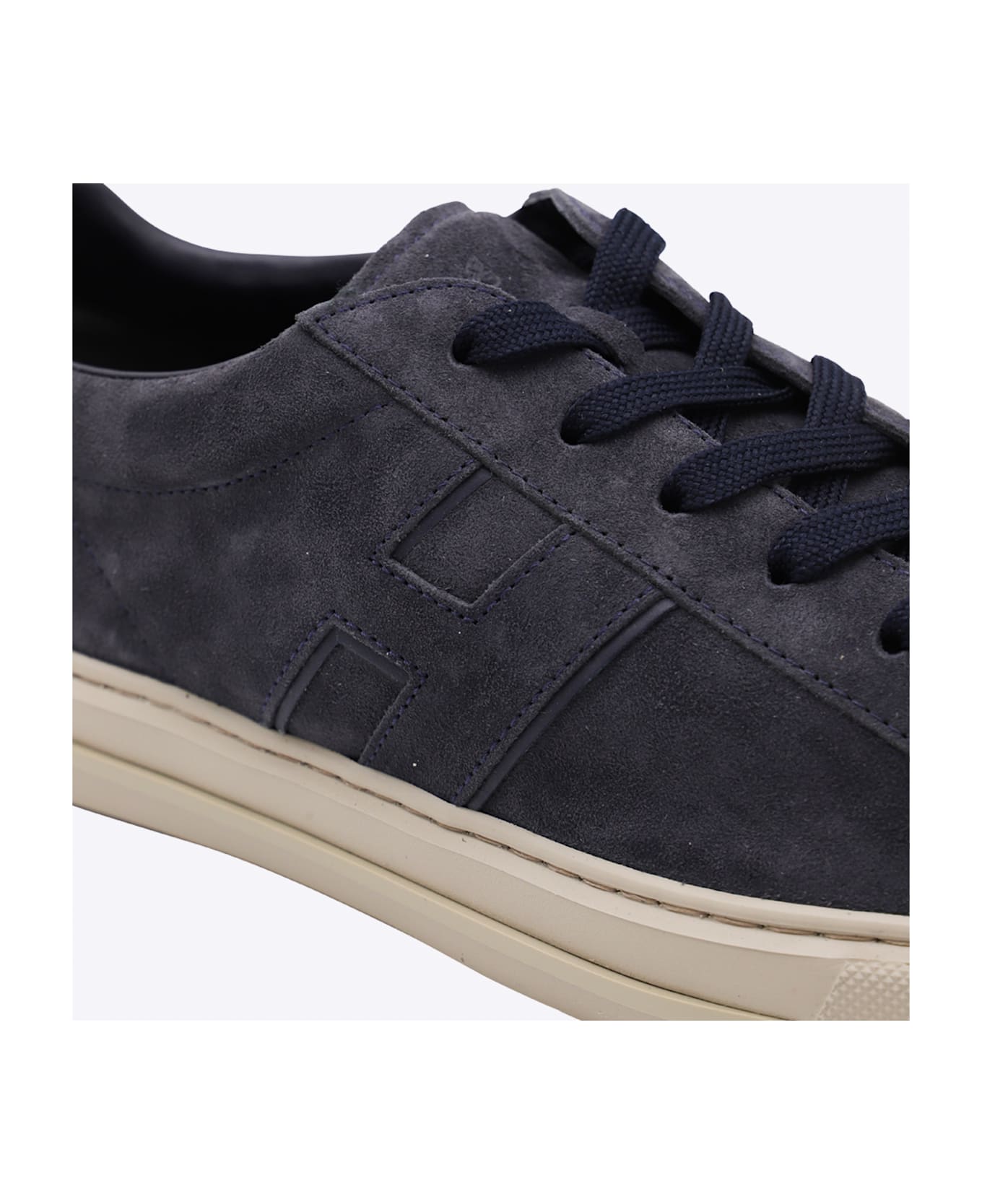 Hogan Navy Blue Leather Sneakers - Blue
