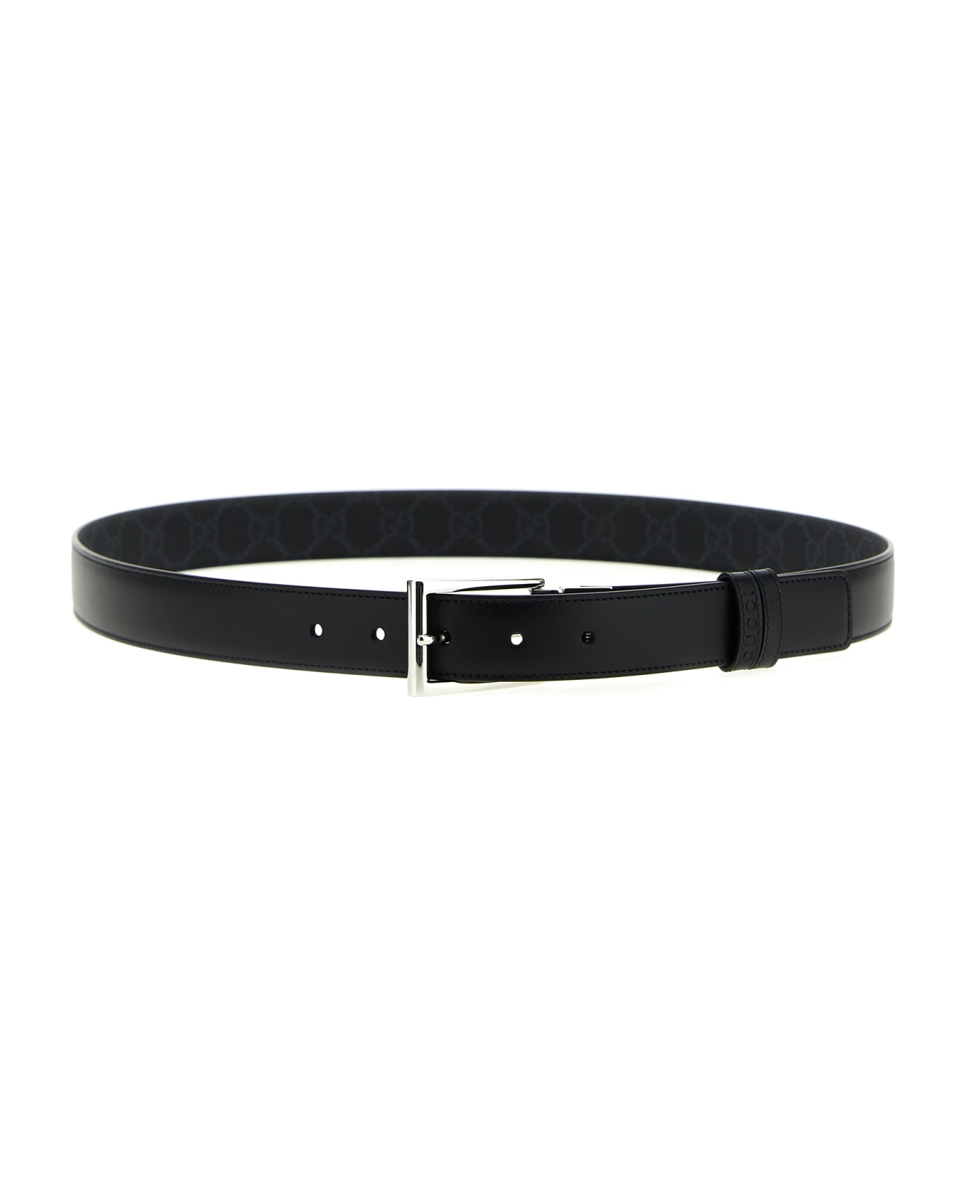 Gucci Rectangular Buckle Reversible Belt - Black