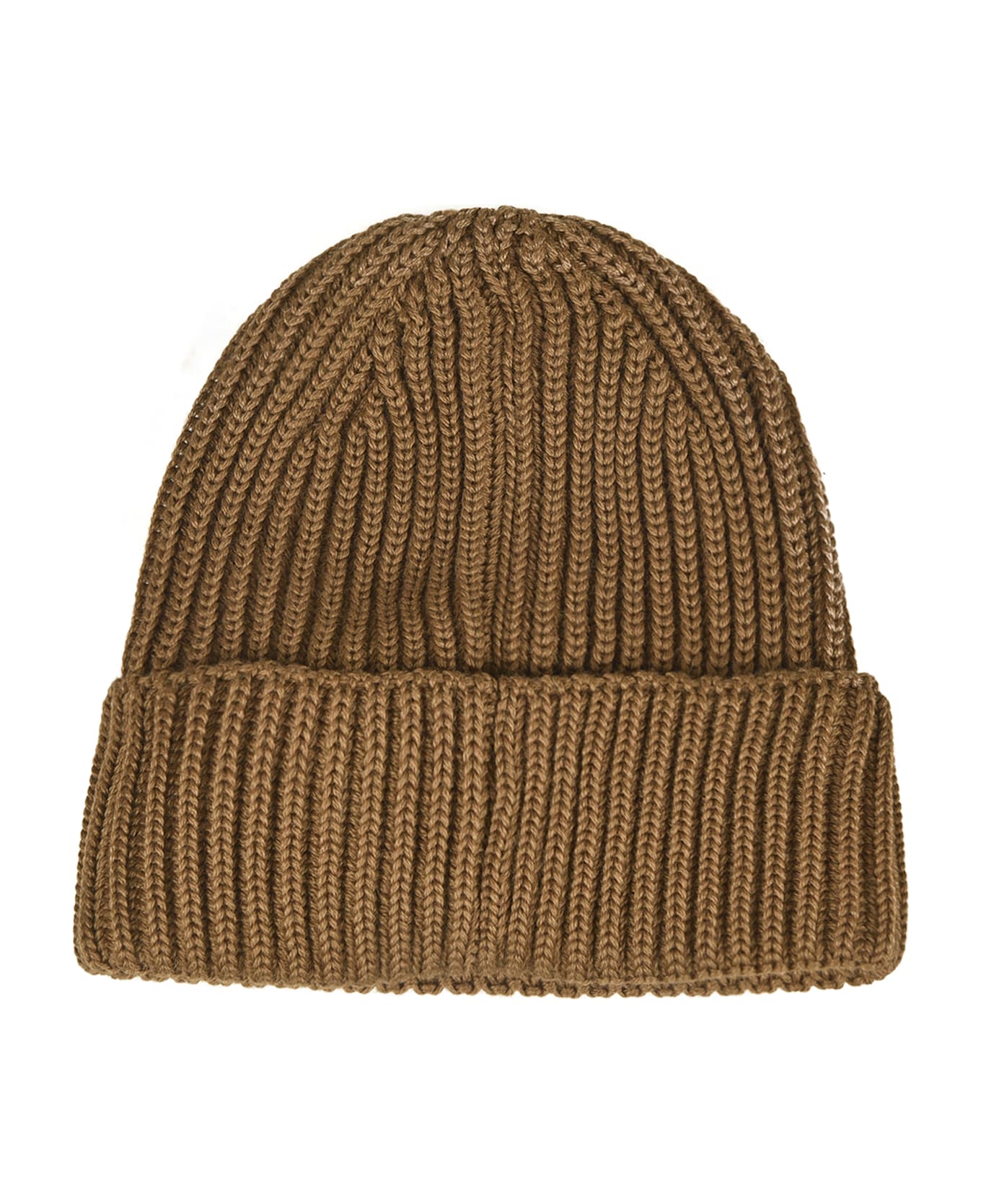 C.P. Company Logo Ribbed Beanie - Toffee