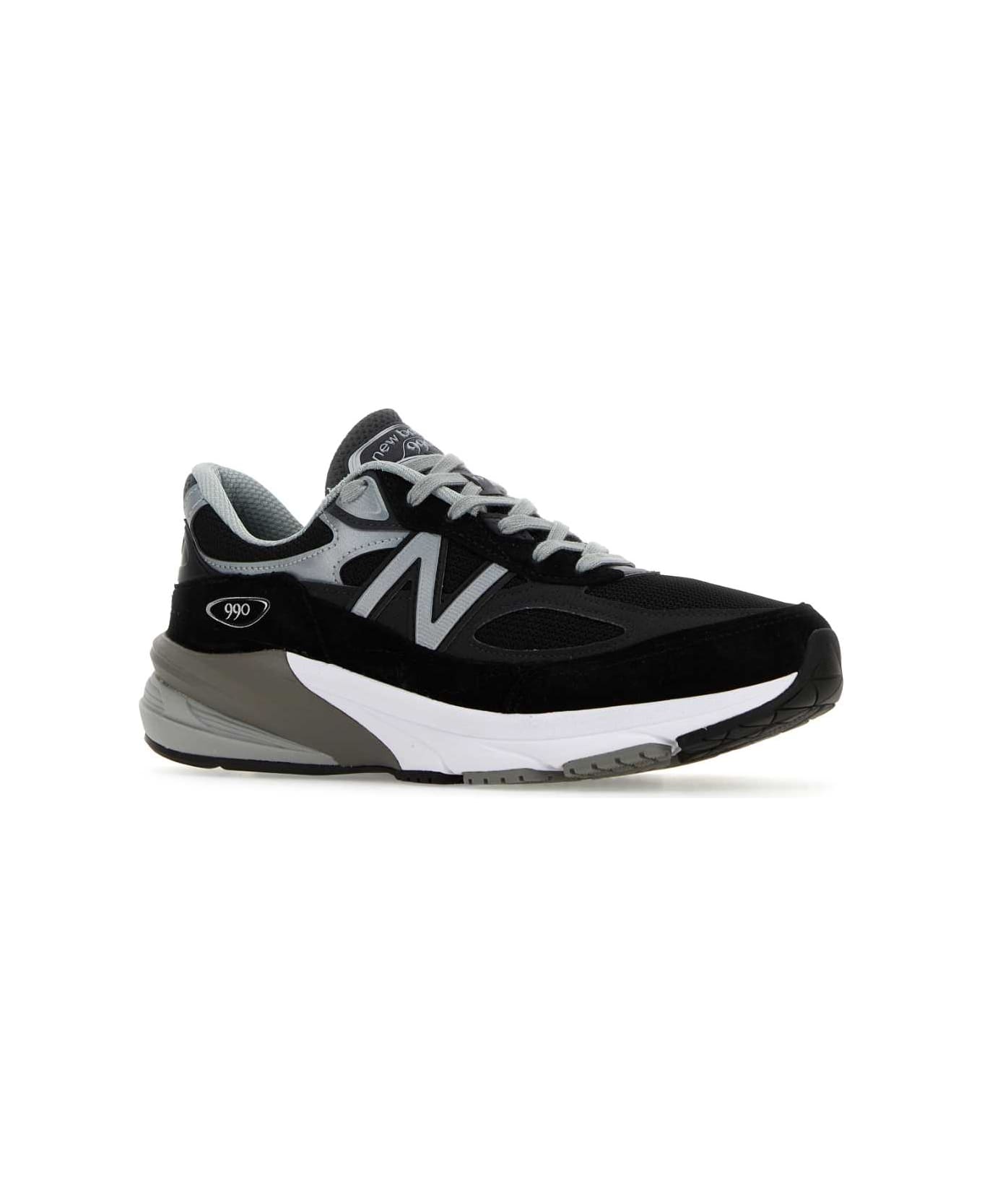 New Balance Multicolor Fabric And Suede 990v6 Sneakers - BLACK