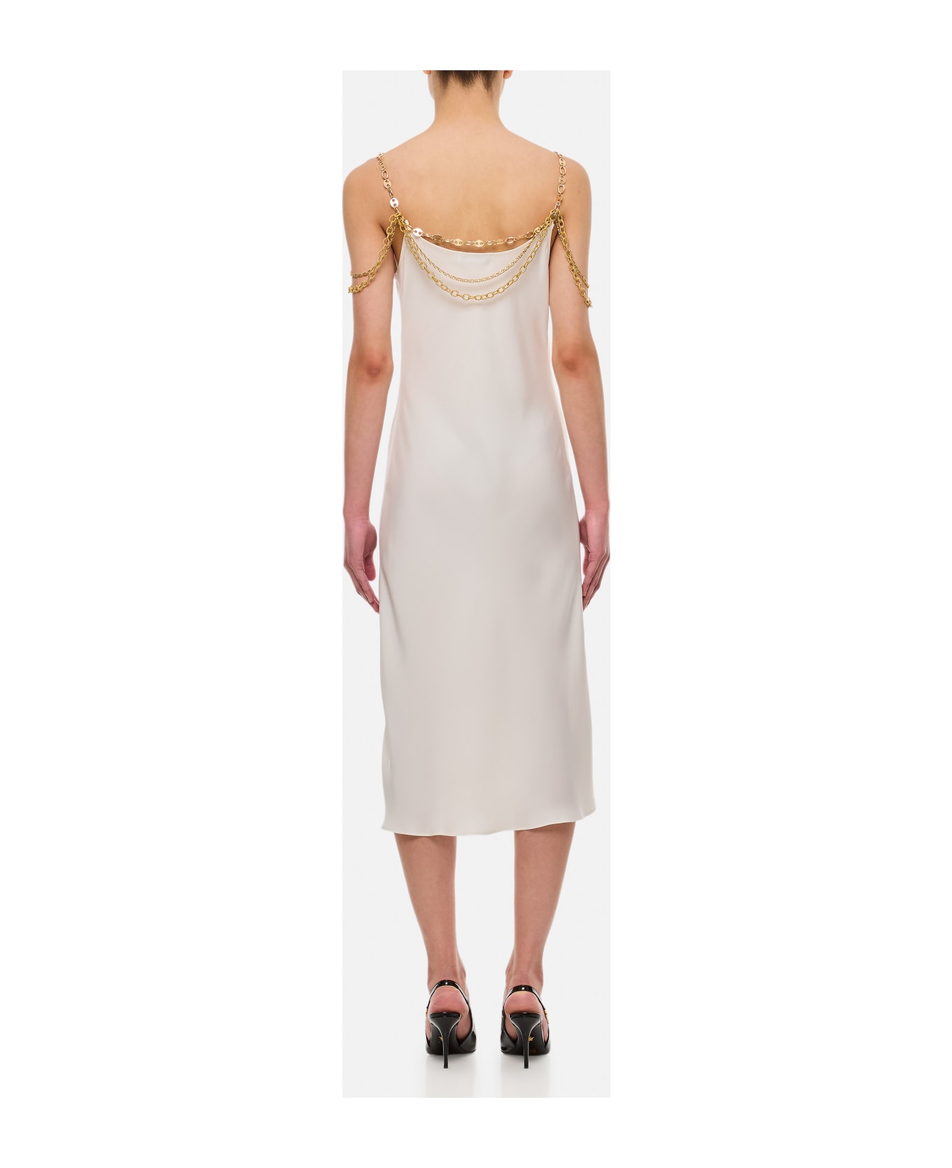 Paco Rabanne Chain Midi Dress - White ワンピース＆ドレス