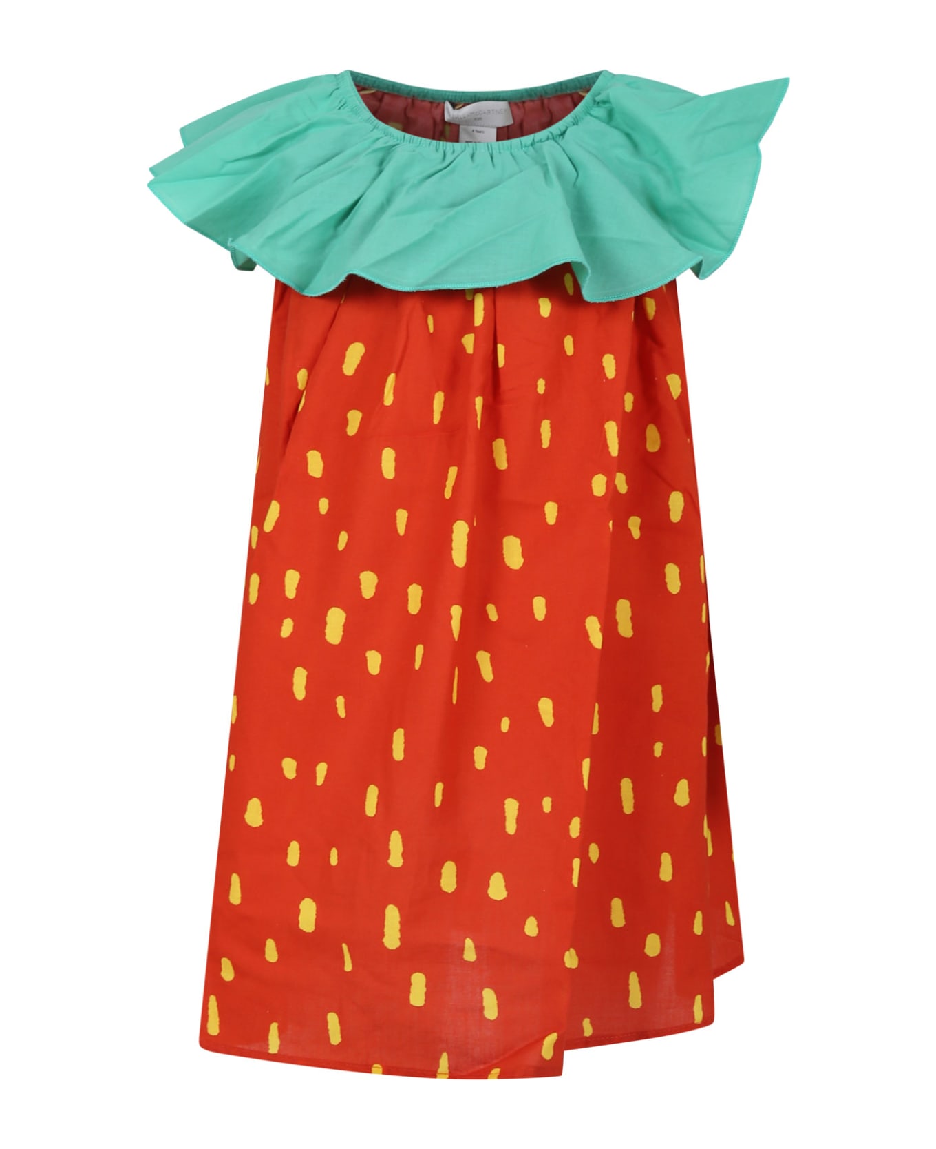 Stella McCartney Kids Red Dress For Girl With All-over Print - Red