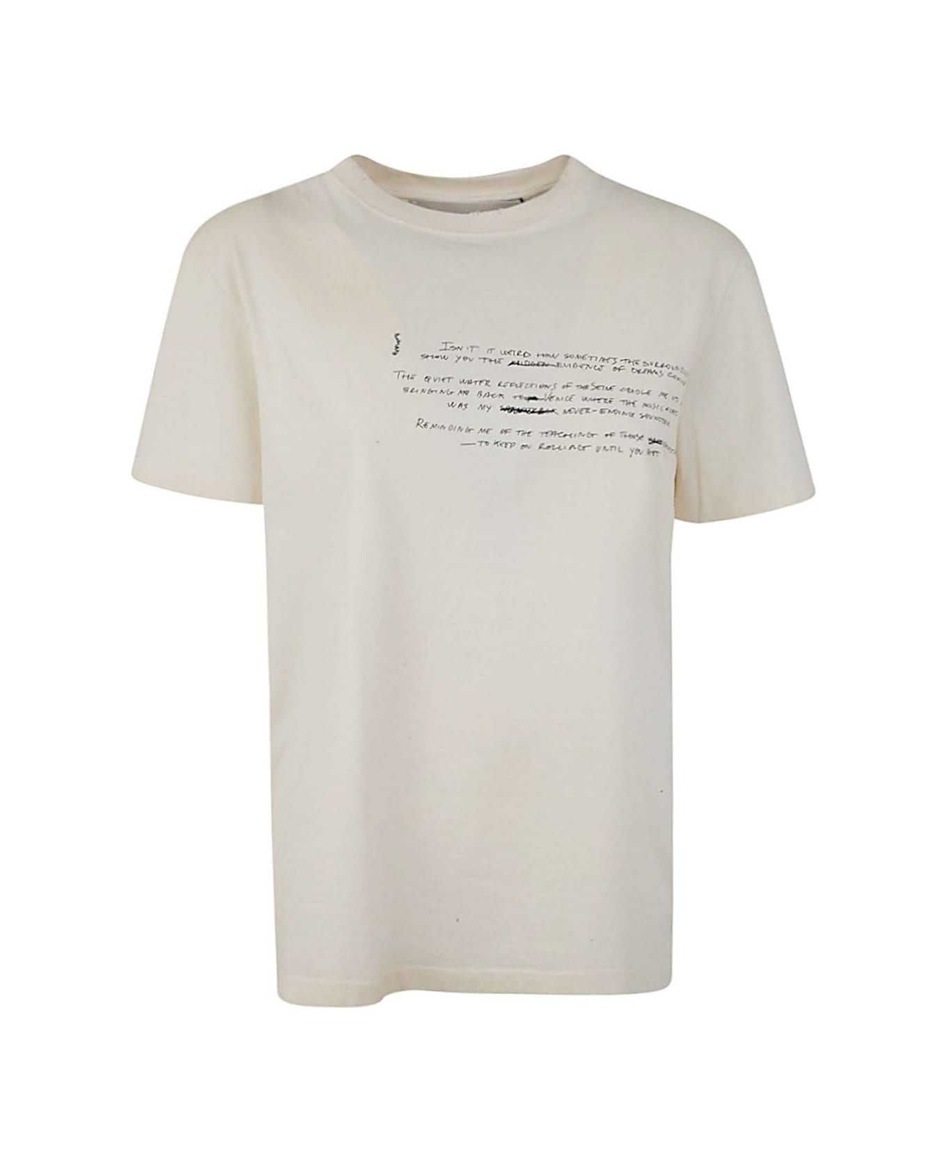 Golden Goose Graphic Printed Crewneck T-shirt - HERITAGE WHITE/BLACK