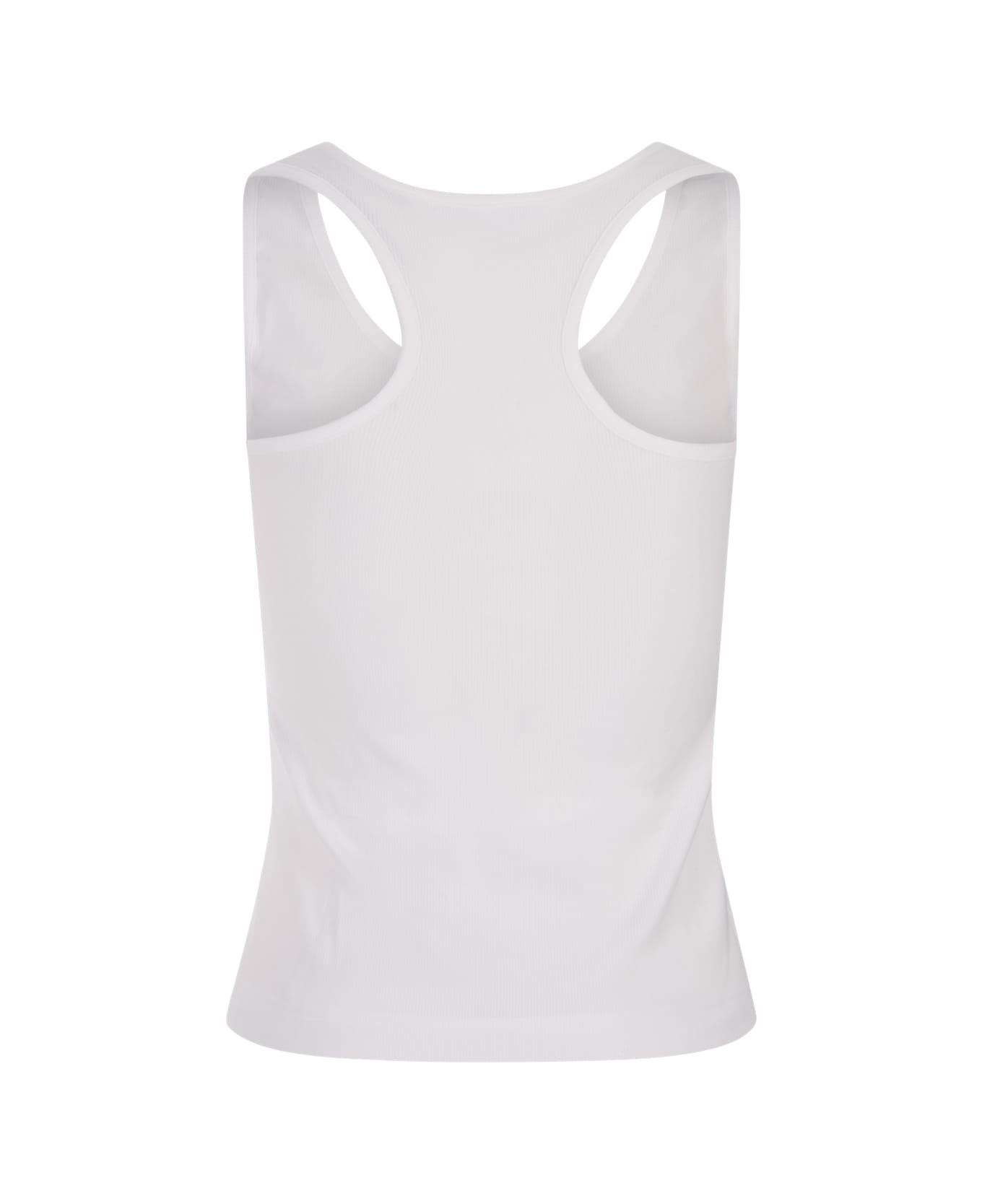 Palm Angels White Embroidered Tank Top - White