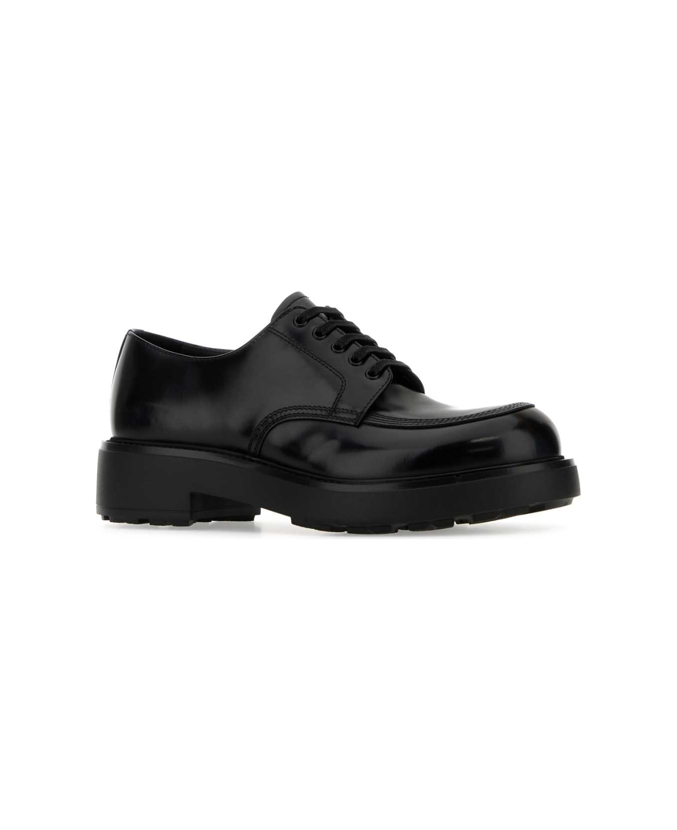 Prada Black Leather Lace-up Shoes - NERO