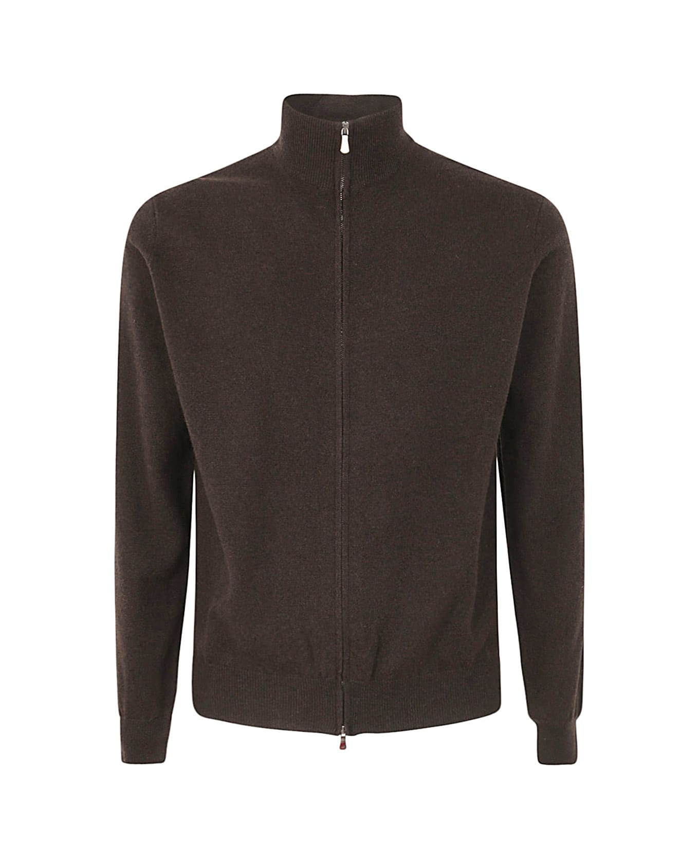 Filippo De Laurentiis Wool Cashmere Long Sleeves Full Zipped Sweater - Brown