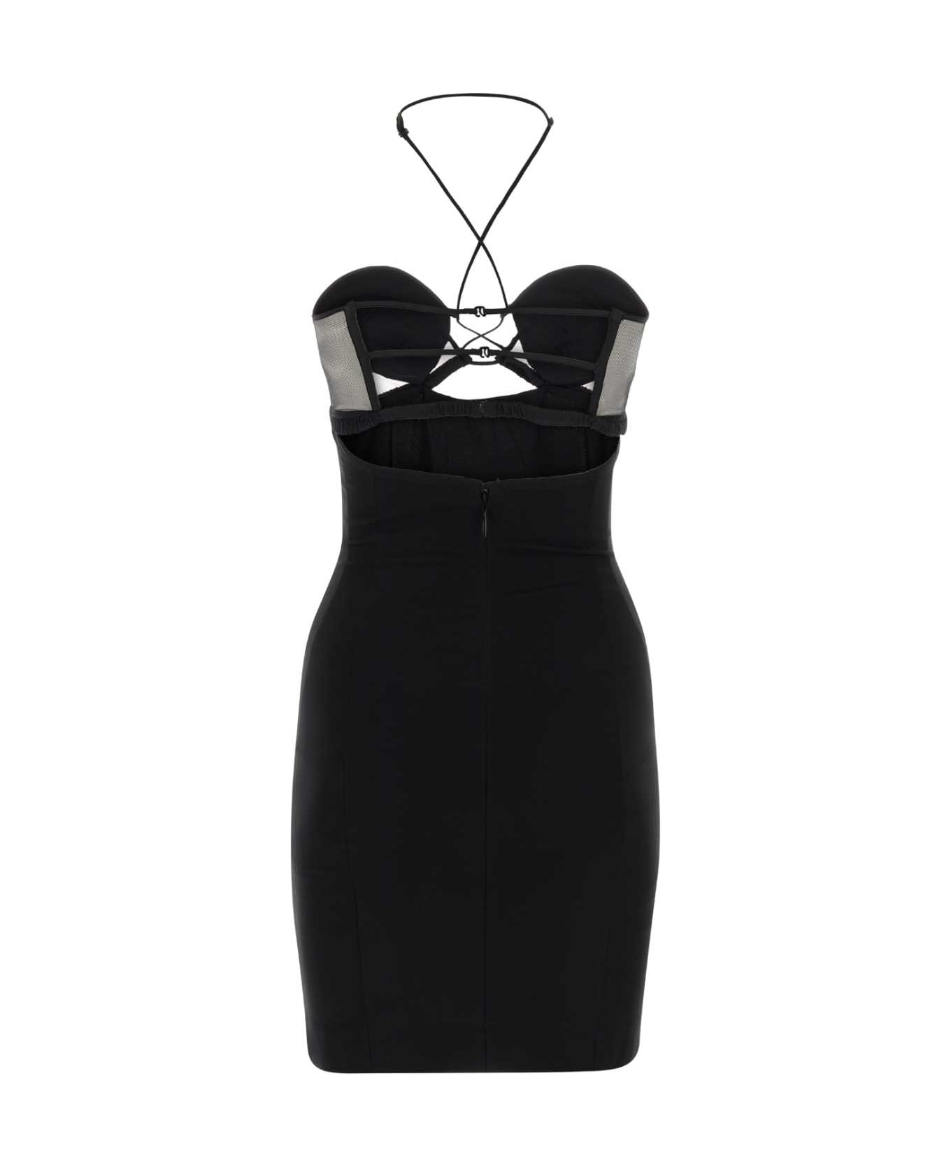 Nensi Dojaka Black Stretch Viscose Blend Hilma Mini Dress - BLACK ワンピース＆ドレス