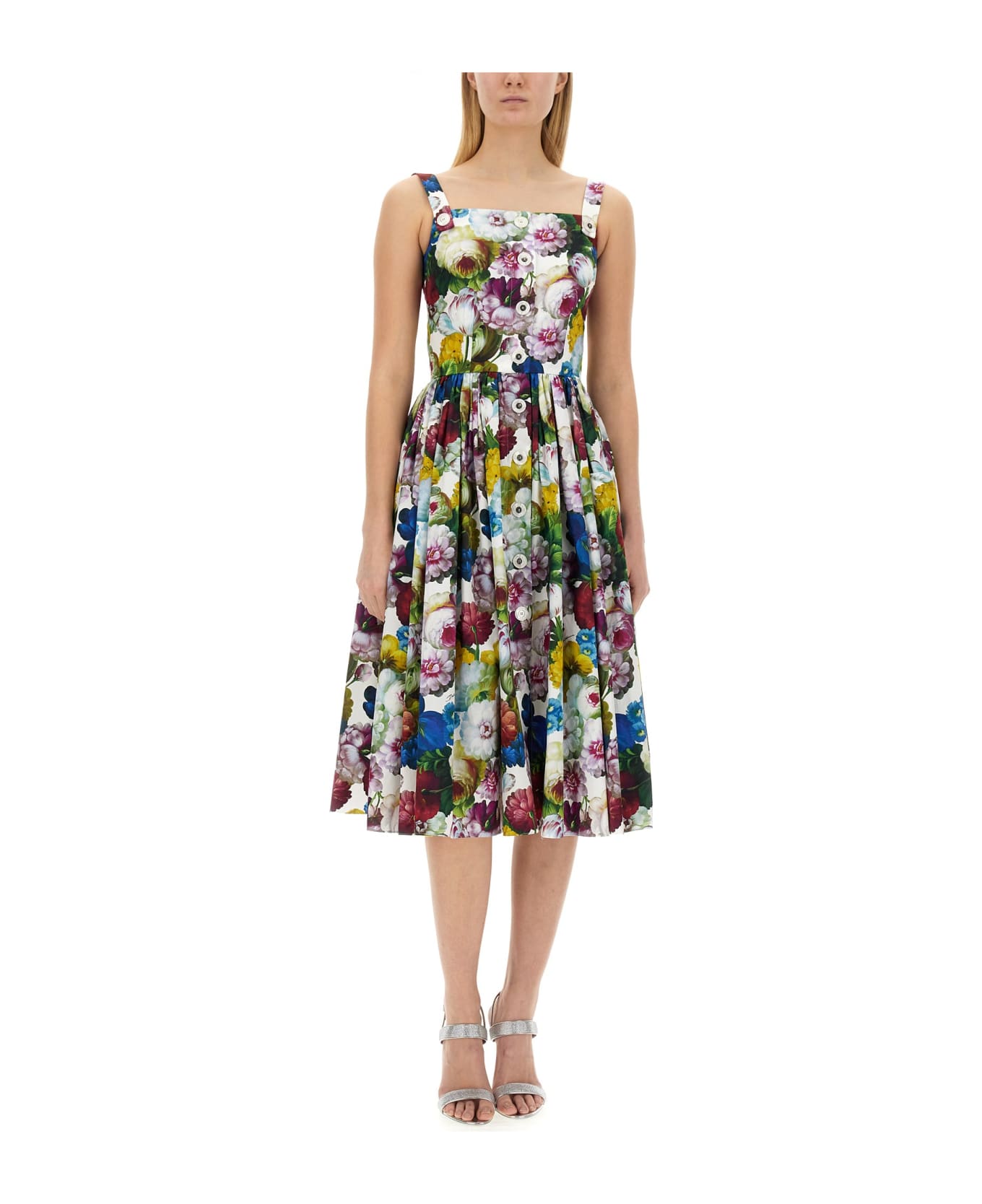 Dolce & Gabbana Nocturnal Flower Corset Dress - MULTICOLOR