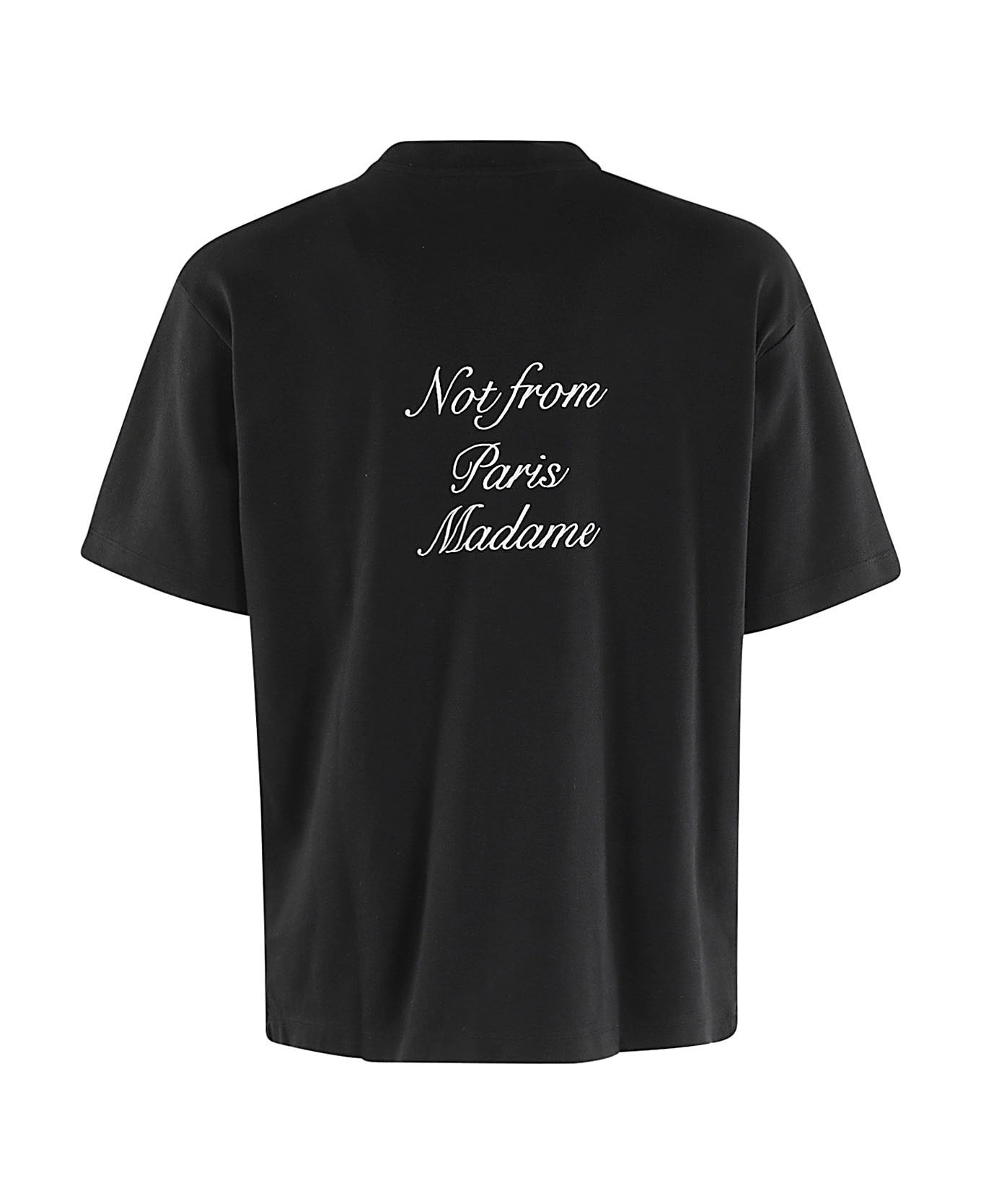 Drôle de Monsieur Le T Shirt Slogan Cursive - Black 