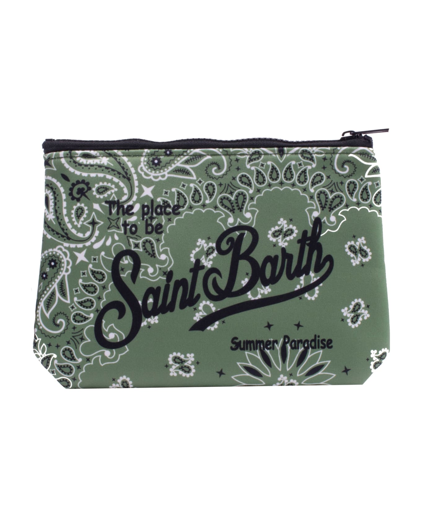 MC2 Saint Barth Clutch In Scub With Bandana Print - Green アクセサリー＆ギフト