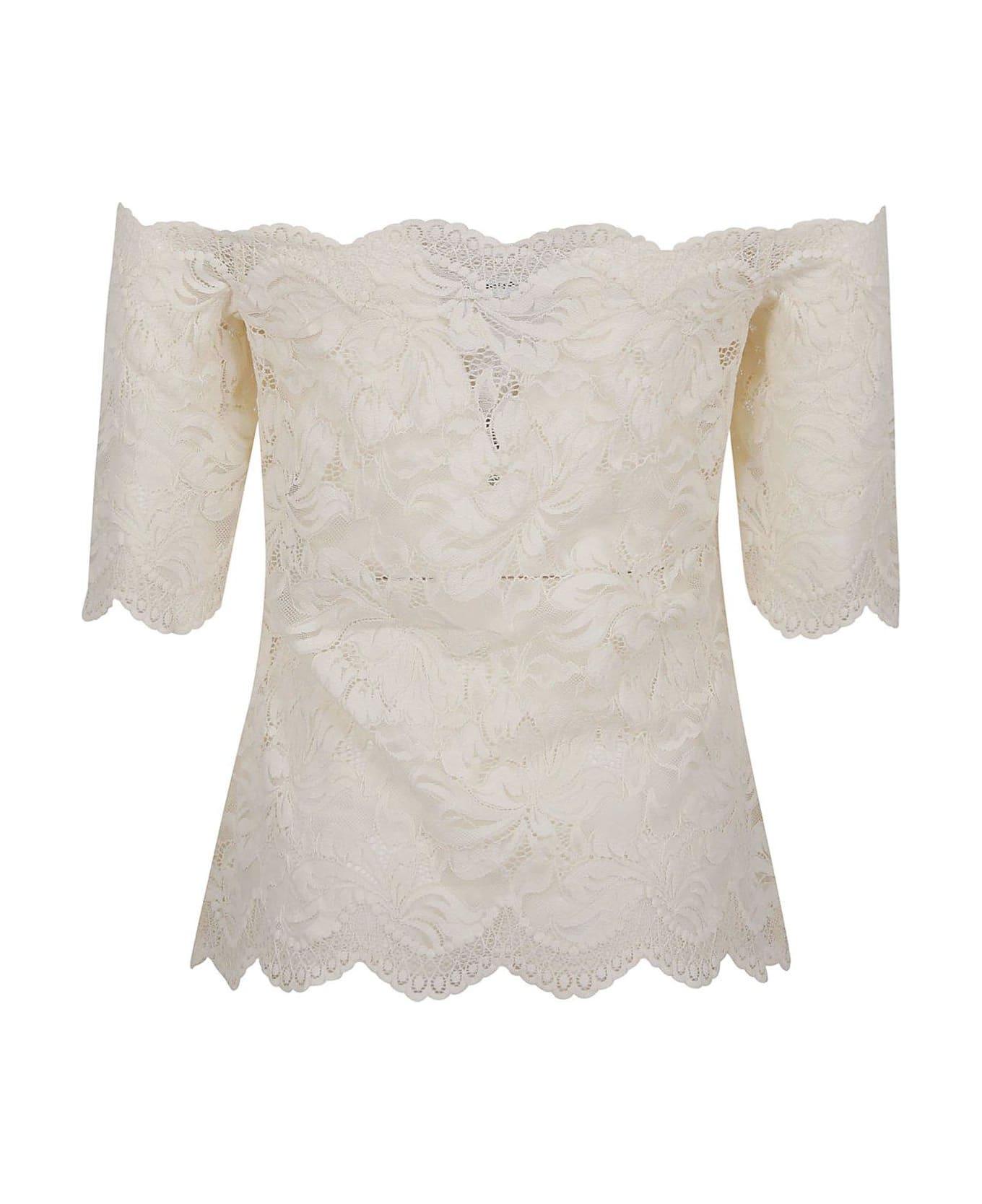 Paco Rabanne Off-shoulder Lace Top - White