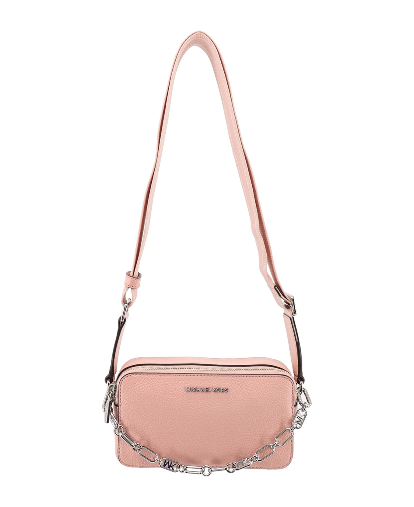 MICHAEL Michael Kors Pouch With Chain And Logo Detail In Hammered Leather - Pink ショルダーバッグ