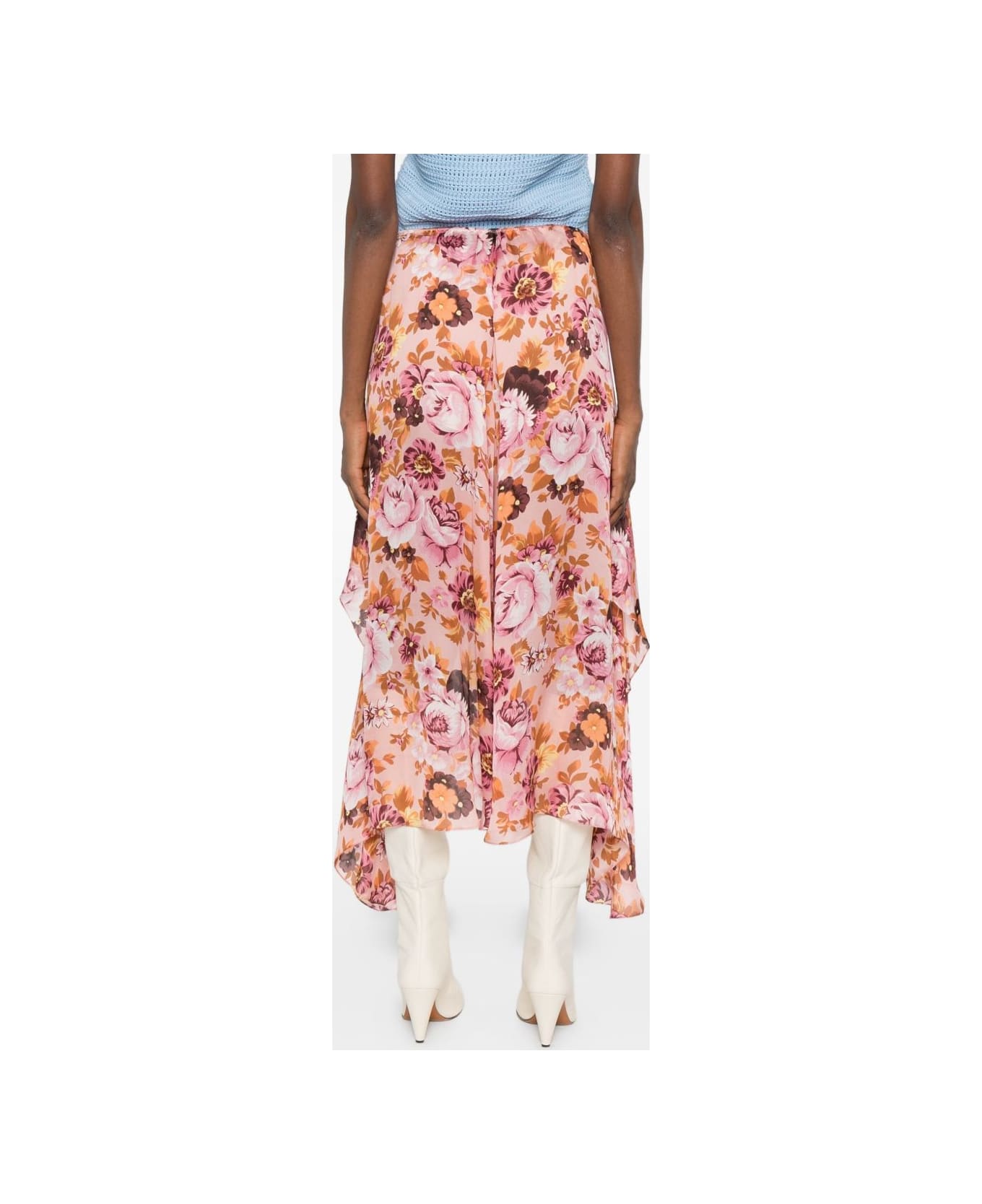 Chloé Silk Printed Skirt - Pink