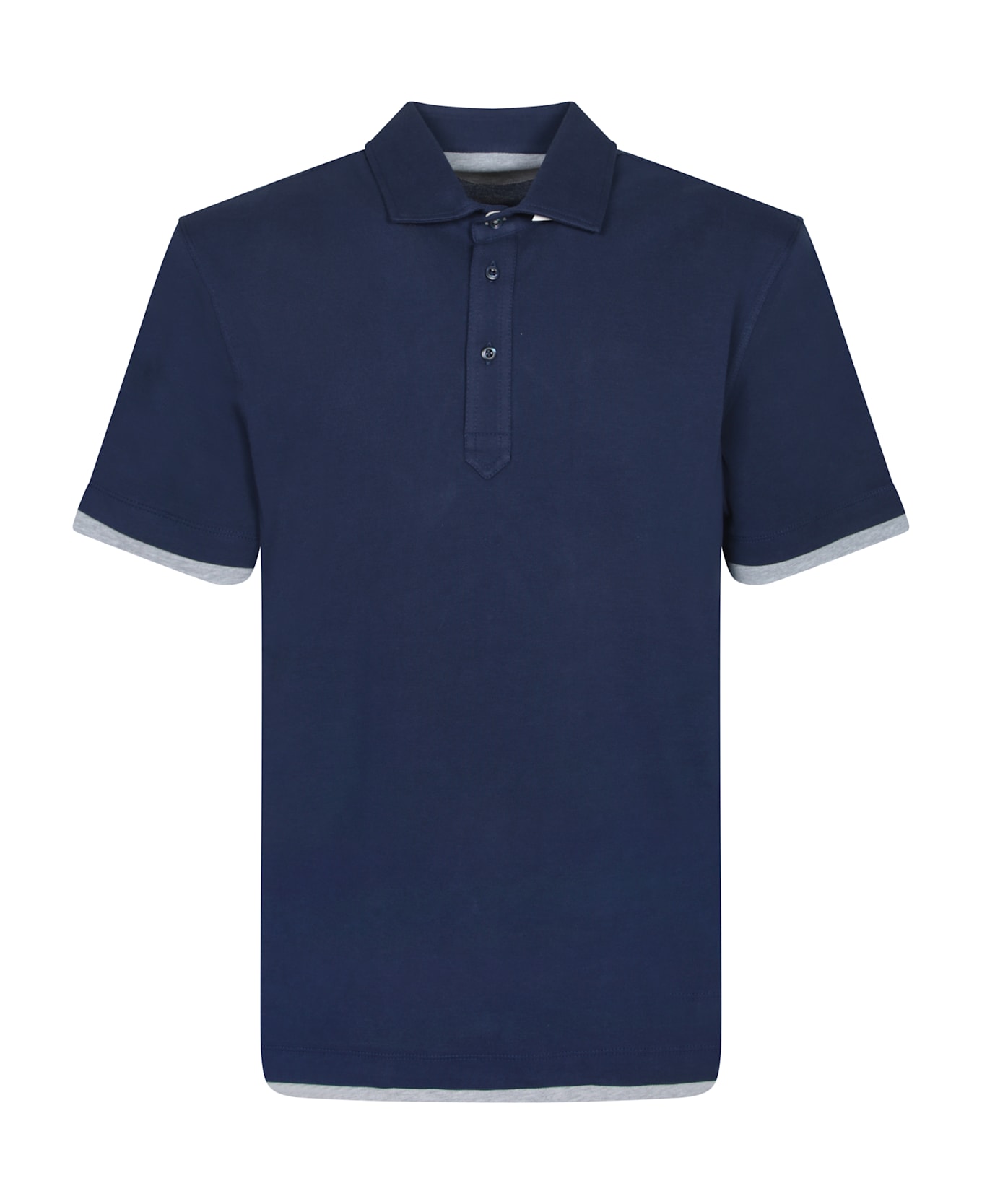 Brunello Cucinelli Blue Piquet Polo Shirt - Blue