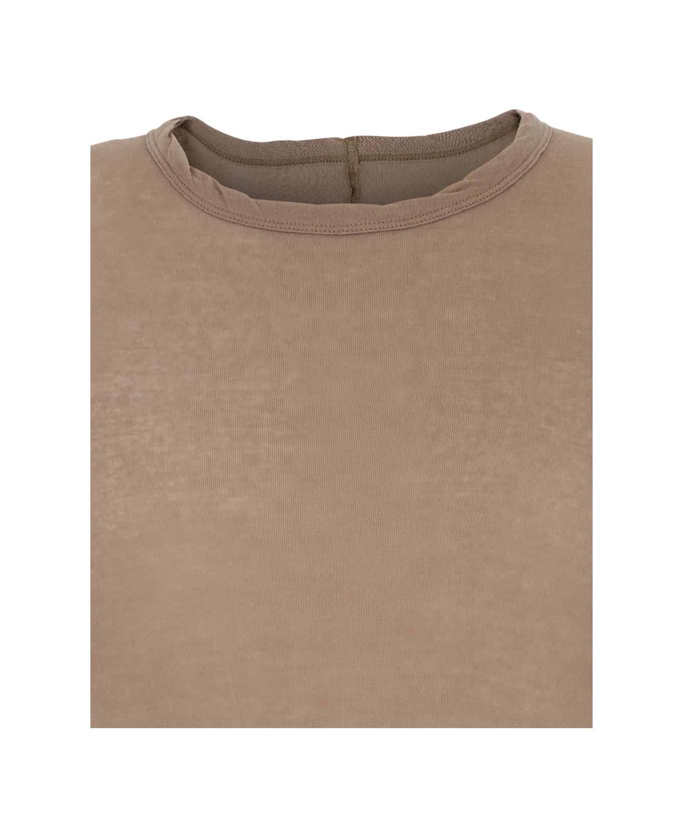 Rick Owens Brown Long-sleeve T-shirt In Viscose And Silk Blend Man - Brown