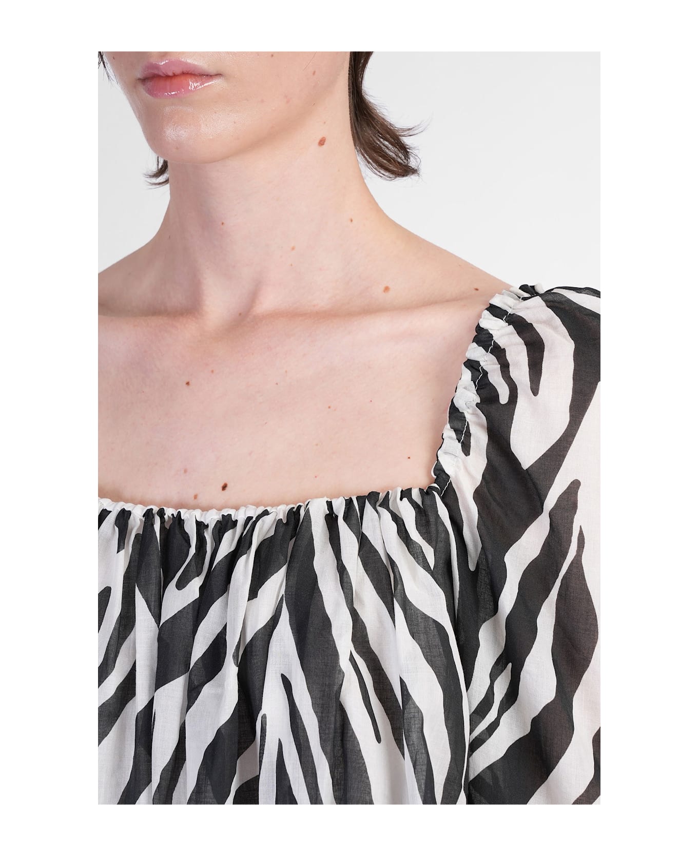 The Andamane Whitney Mini Mini Dress In White Cotton - white