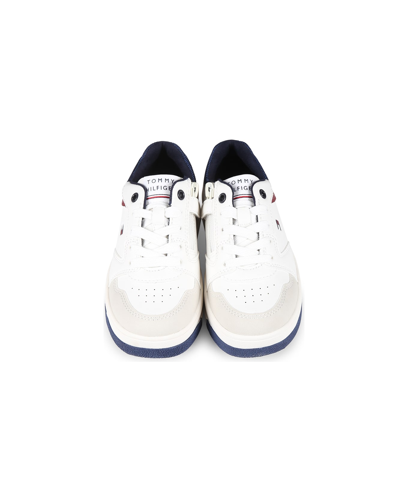 Tommy Hilfiger Ivory Sneakers For Kids With Logo - Ivory