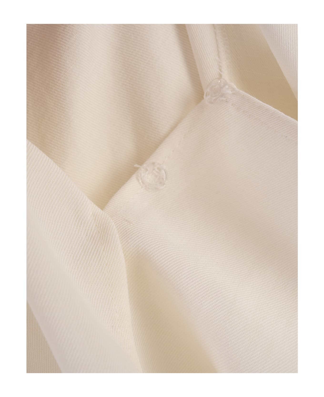 Fabiana Filippi White Linen And Viscose Dress - White